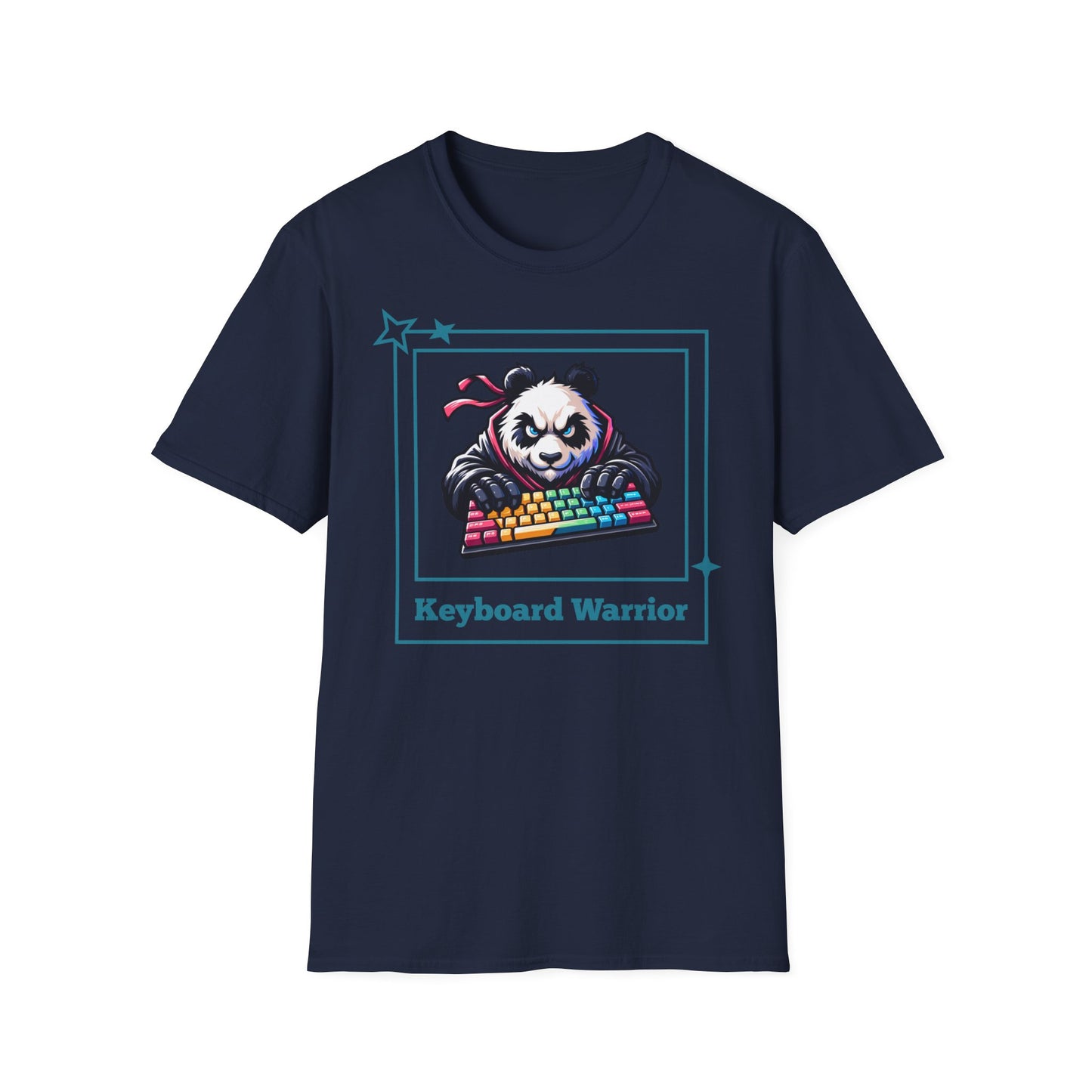 Panda Graphic T-Shirt, Gamer Apparel, Keyboard Warrior Tee, Unisex Softstyle Shirt, Gift for Gamers, Cute Casual Wear