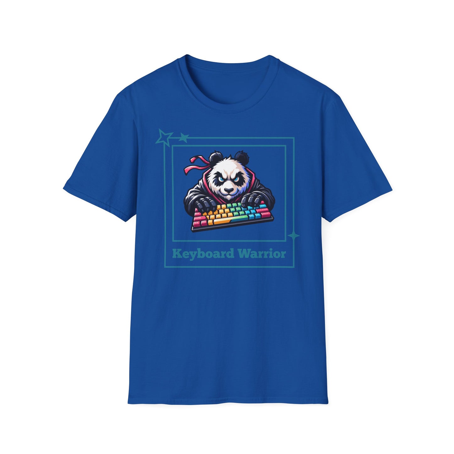 Panda Graphic T-Shirt, Gamer Apparel, Keyboard Warrior Tee, Unisex Softstyle Shirt, Gift for Gamers, Cute Casual Wear