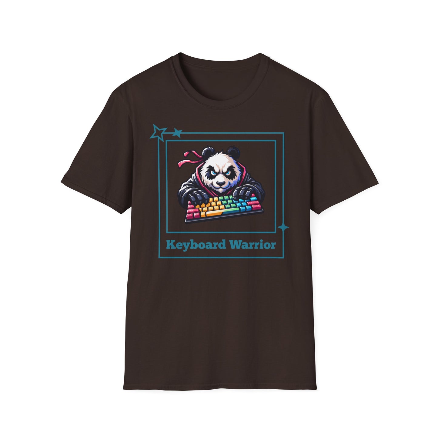 Panda Graphic T-Shirt, Gamer Apparel, Keyboard Warrior Tee, Unisex Softstyle Shirt, Gift for Gamers, Cute Casual Wear