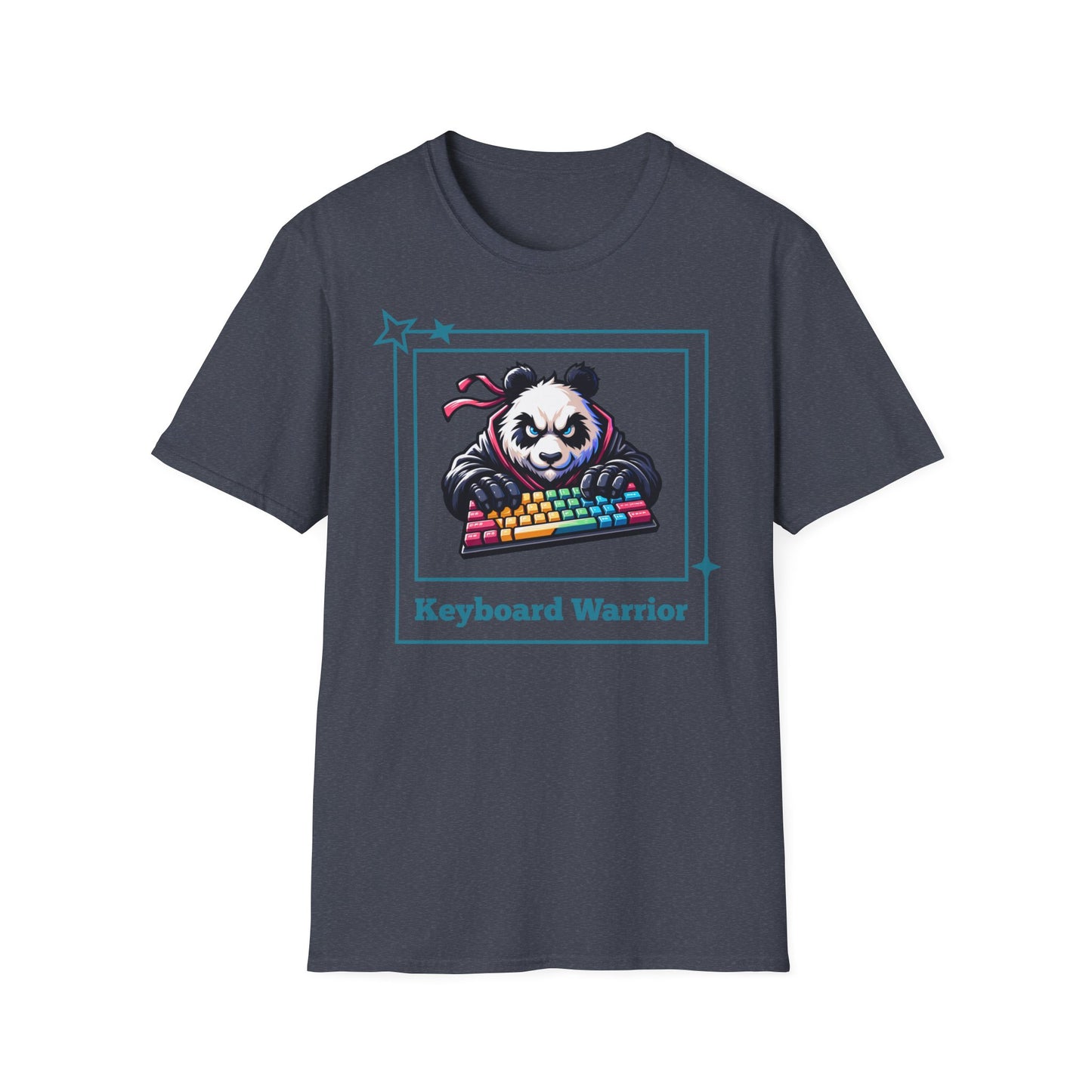 Panda Graphic T-Shirt, Gamer Apparel, Keyboard Warrior Tee, Unisex Softstyle Shirt, Gift for Gamers, Cute Casual Wear