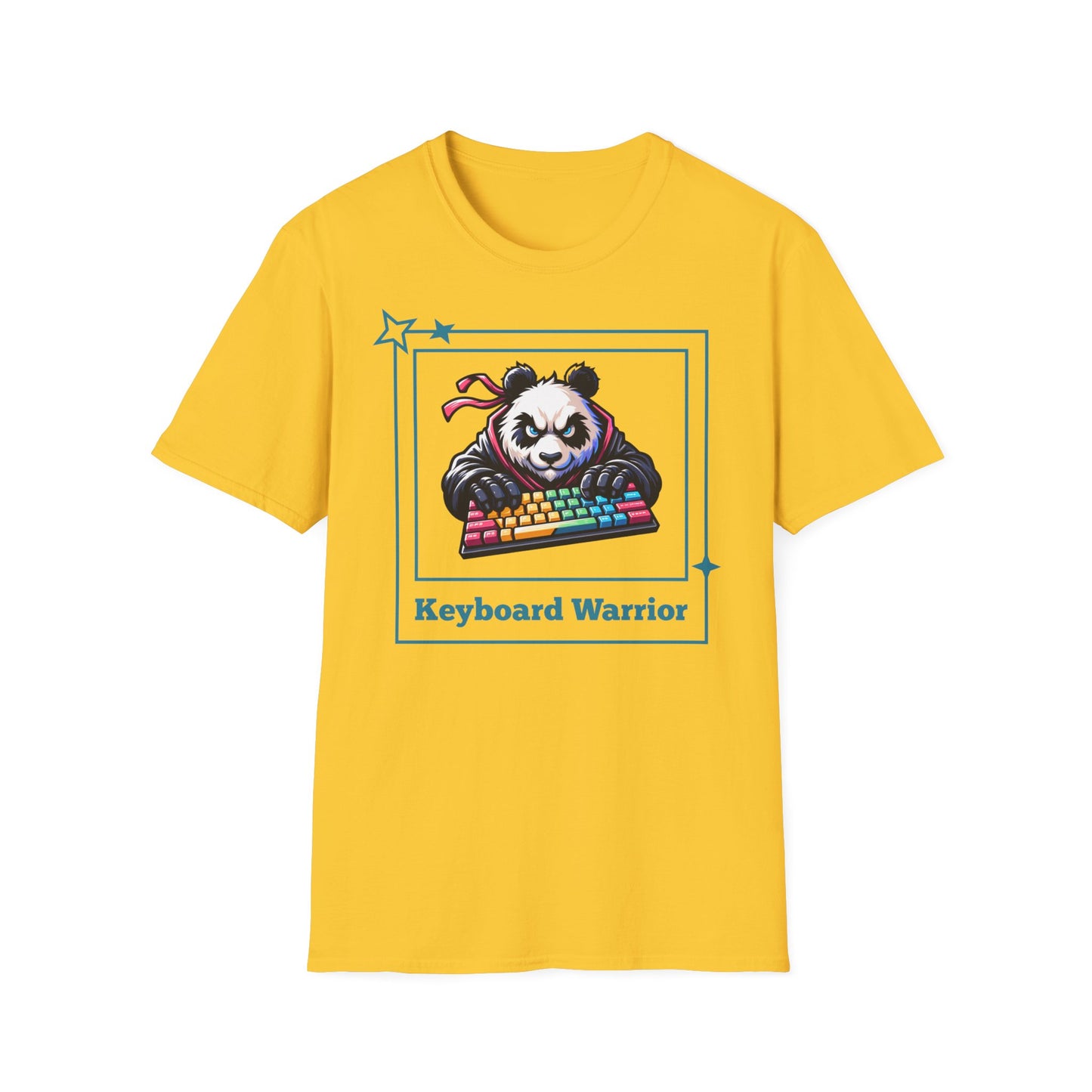 Panda Graphic T-Shirt, Gamer Apparel, Keyboard Warrior Tee, Unisex Softstyle Shirt, Gift for Gamers, Cute Casual Wear