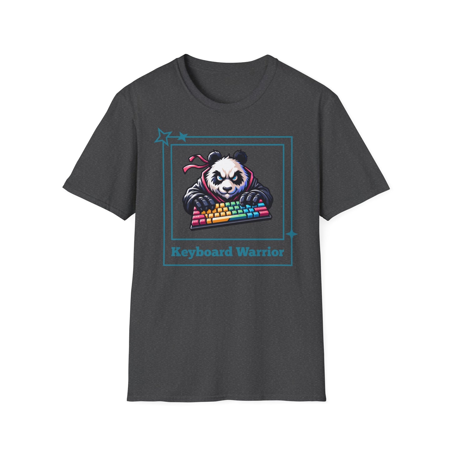 Panda Graphic T-Shirt, Gamer Apparel, Keyboard Warrior Tee, Unisex Softstyle Shirt, Gift for Gamers, Cute Casual Wear