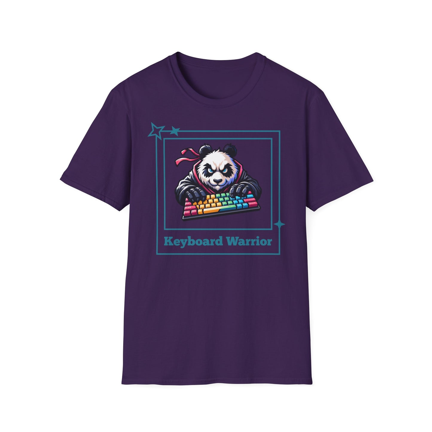 Panda Graphic T-Shirt, Gamer Apparel, Keyboard Warrior Tee, Unisex Softstyle Shirt, Gift for Gamers, Cute Casual Wear