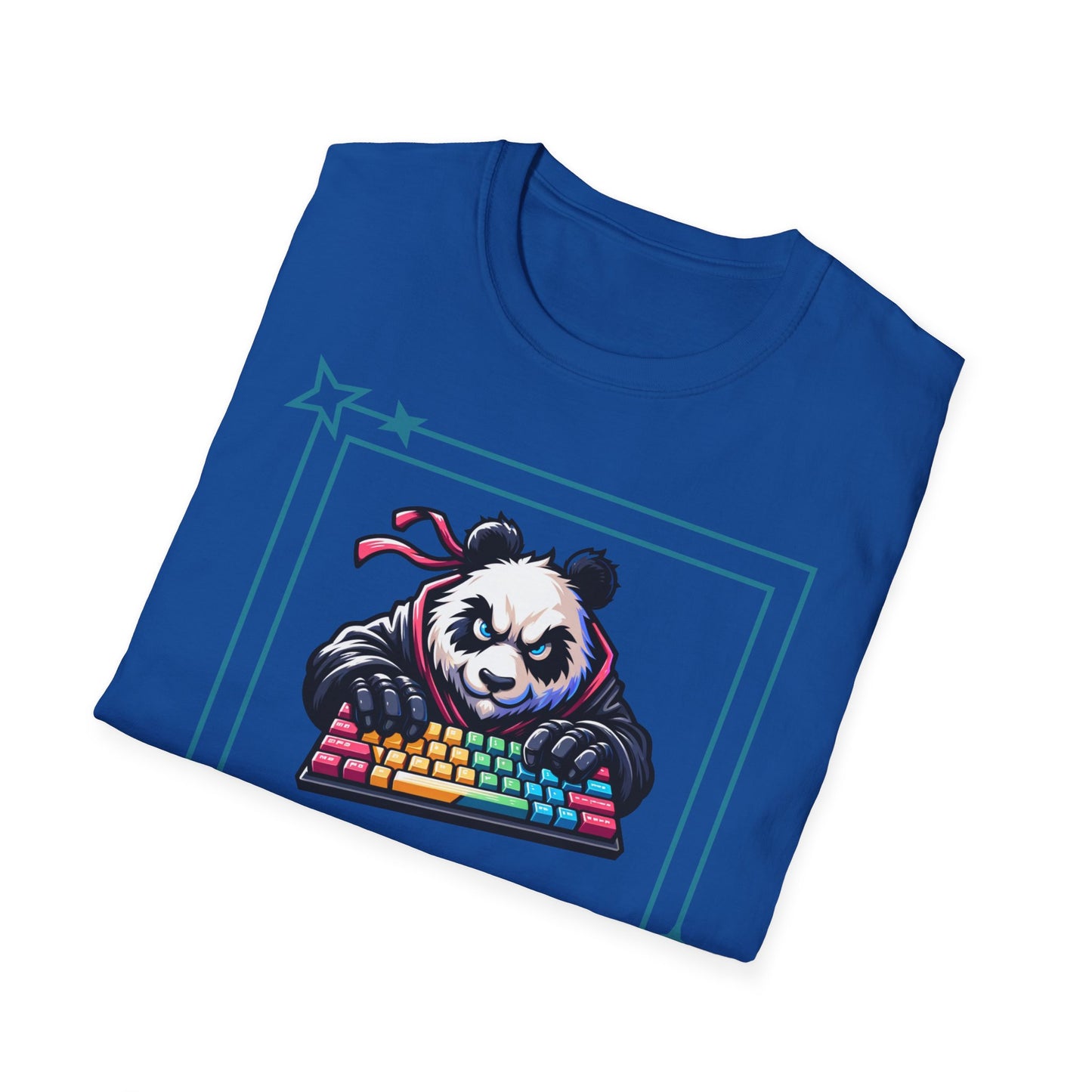 Panda Graphic T-Shirt, Gamer Apparel, Keyboard Warrior Tee, Unisex Softstyle Shirt, Gift for Gamers, Cute Casual Wear