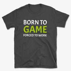 Gamer Spirit Tee, Basic T-Shirt - Born to Game Styled with Blue Highlights