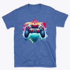 Gamepad Basic T-Shirt - Vibrant Controller Art with Futuristic Geometric Design