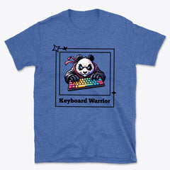 Panda Keyboard Warrior Basic T-Shirt - Cute Hoodie Panda with Colorful Keyboard Design