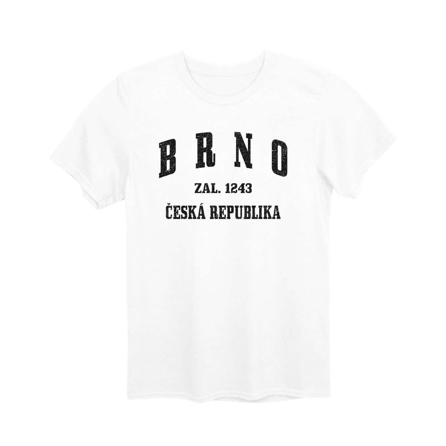 Brno město, černé klasicky založený unisex tričko | PandaTees