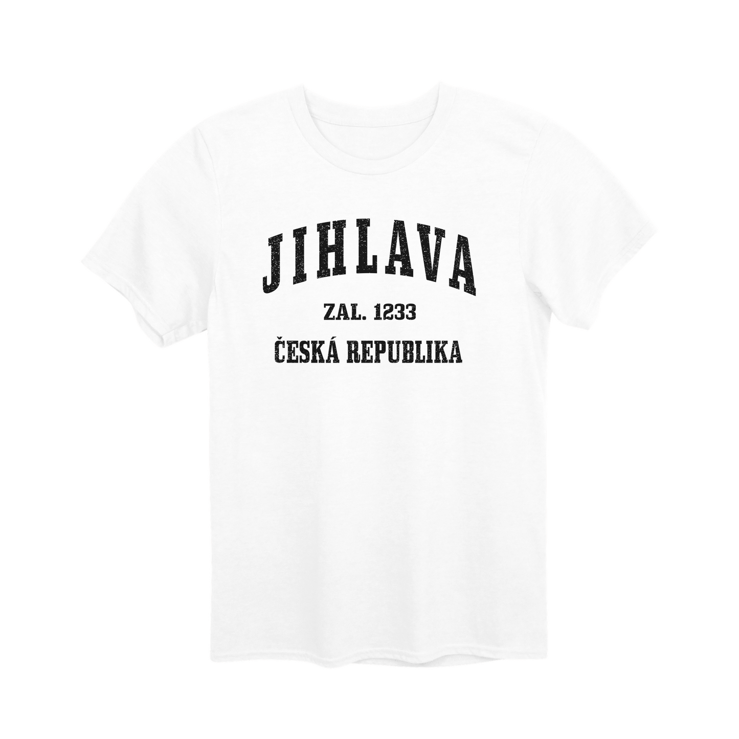 Jihlava město, černé klasicky založený unisex tričko | PandaTees