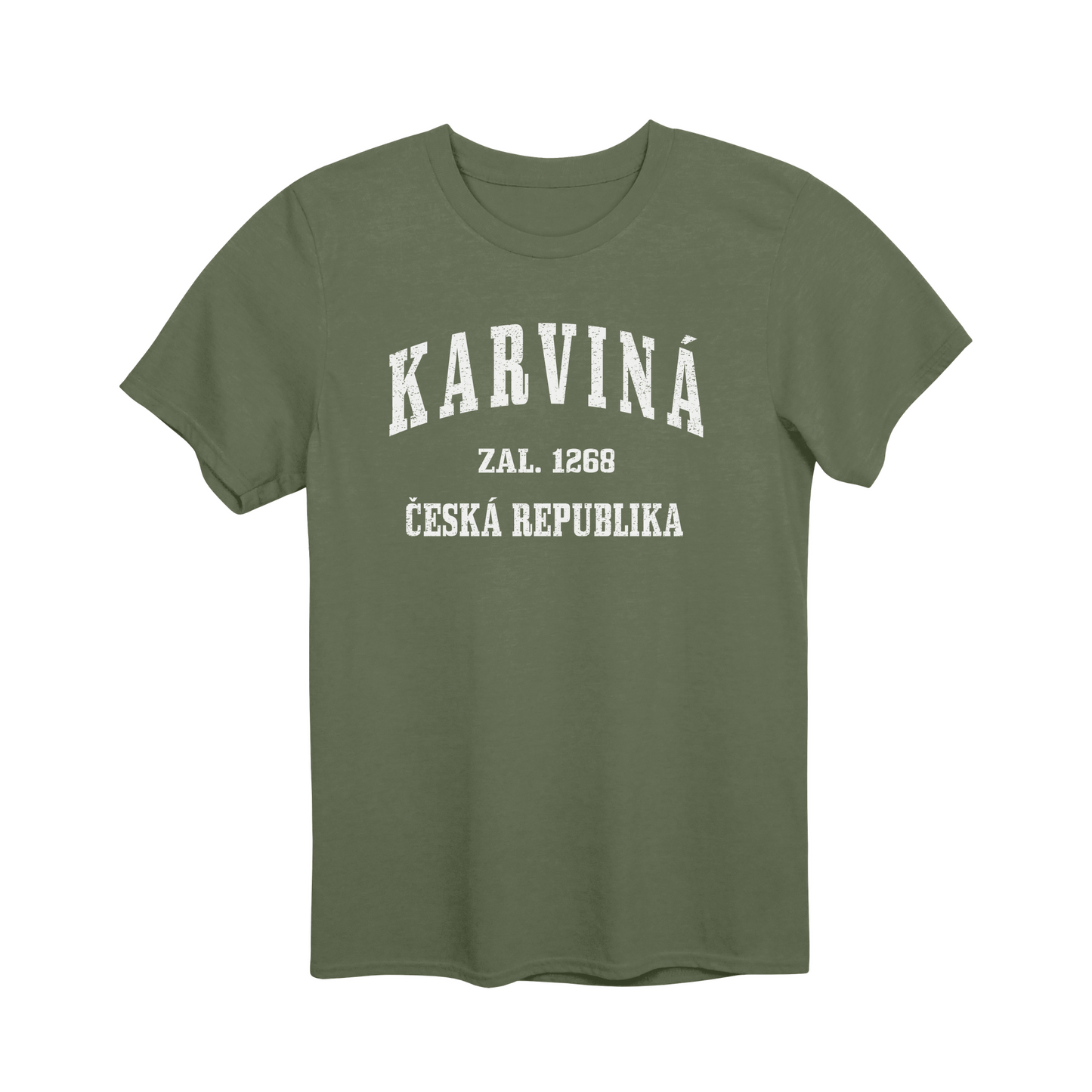 Karviná město, bílé klasicky založený unisex tričko | PandaTees