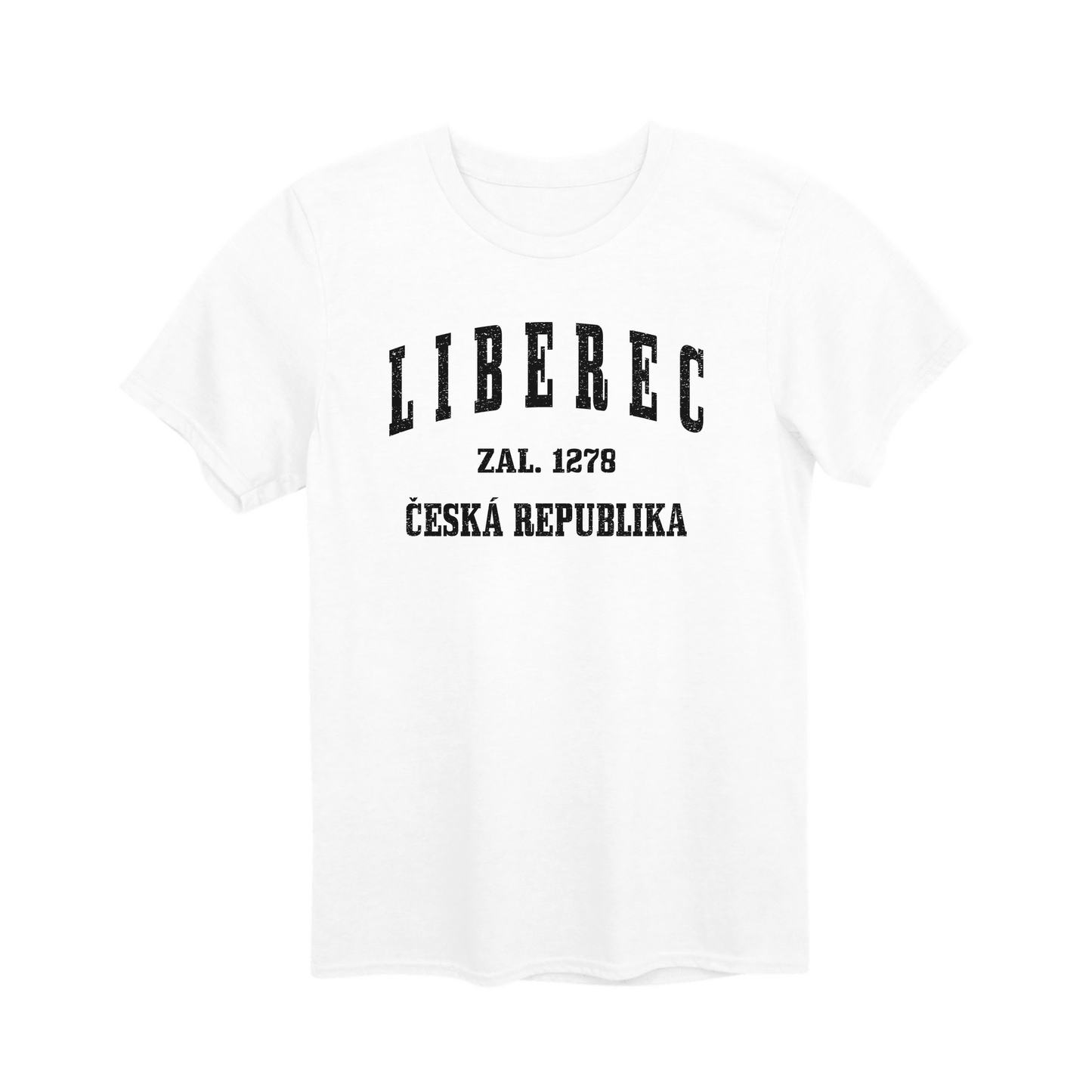 Liberec město, černé klasicky založený unisex tričko | PandaTees