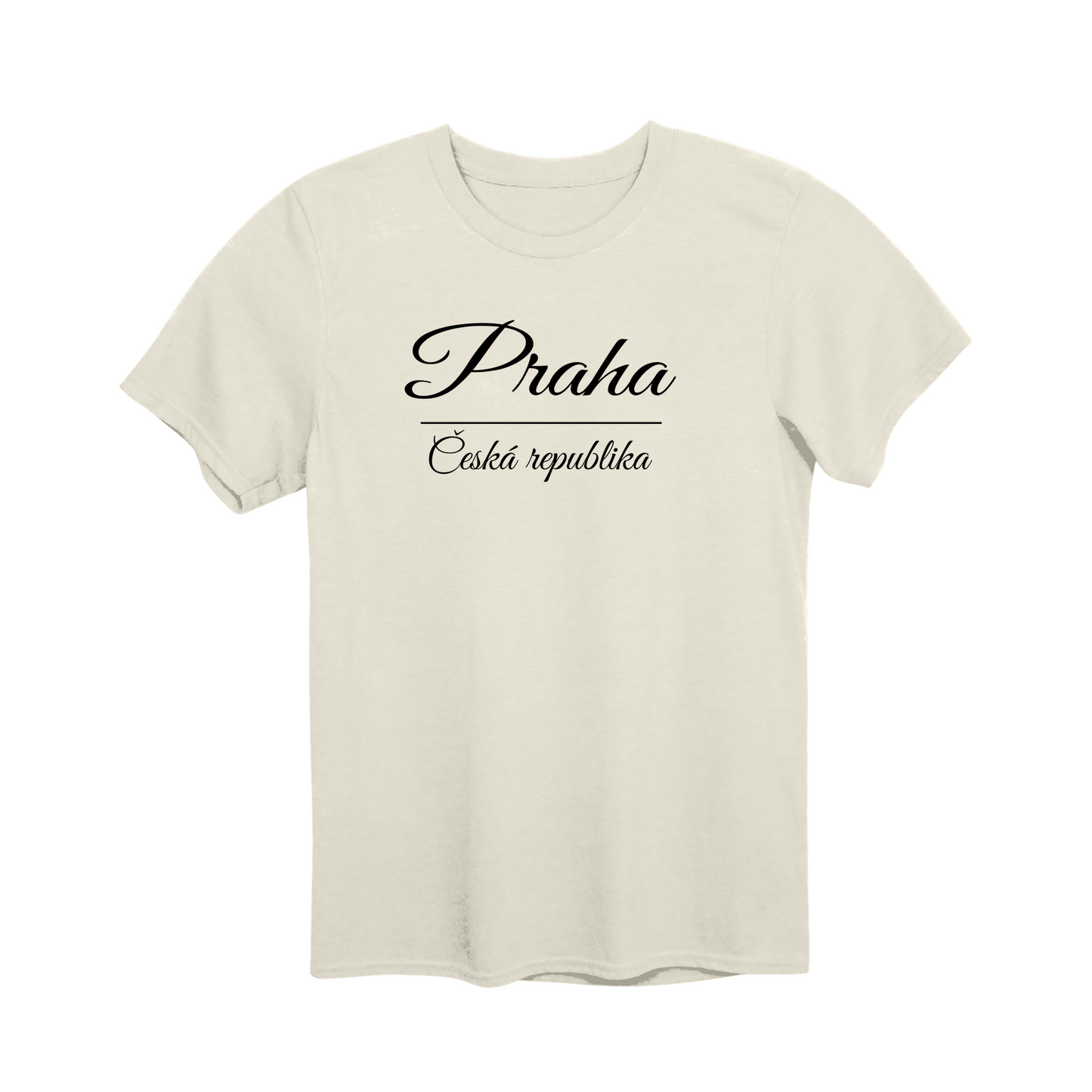 Praha město, černé krasopis unisex tričko | PandaTees