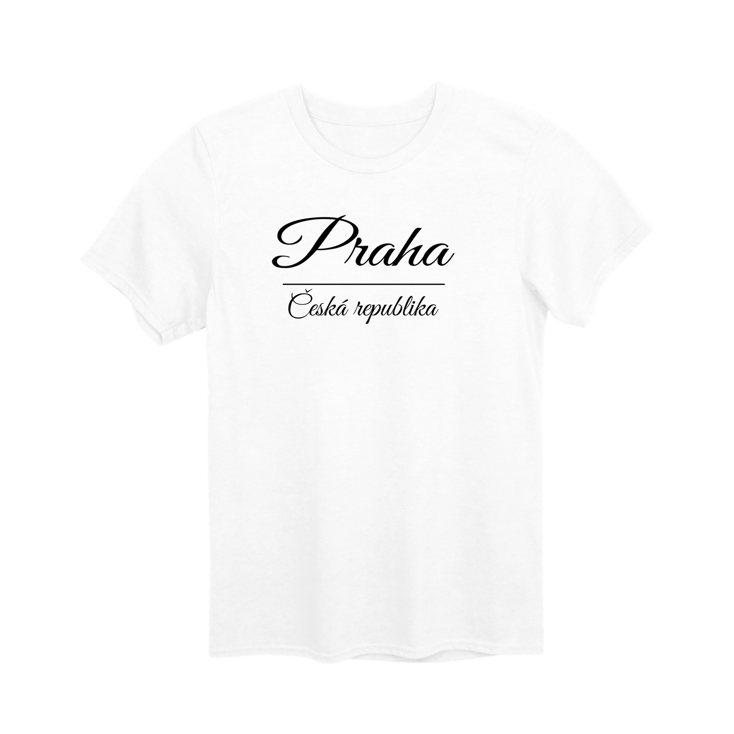 Praha město, černé krasopis unisex tričko | PandaTees