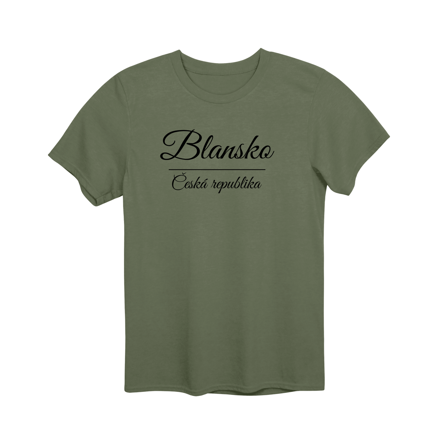 Blansko město, černé krasopis unisex tričko | PandaTees