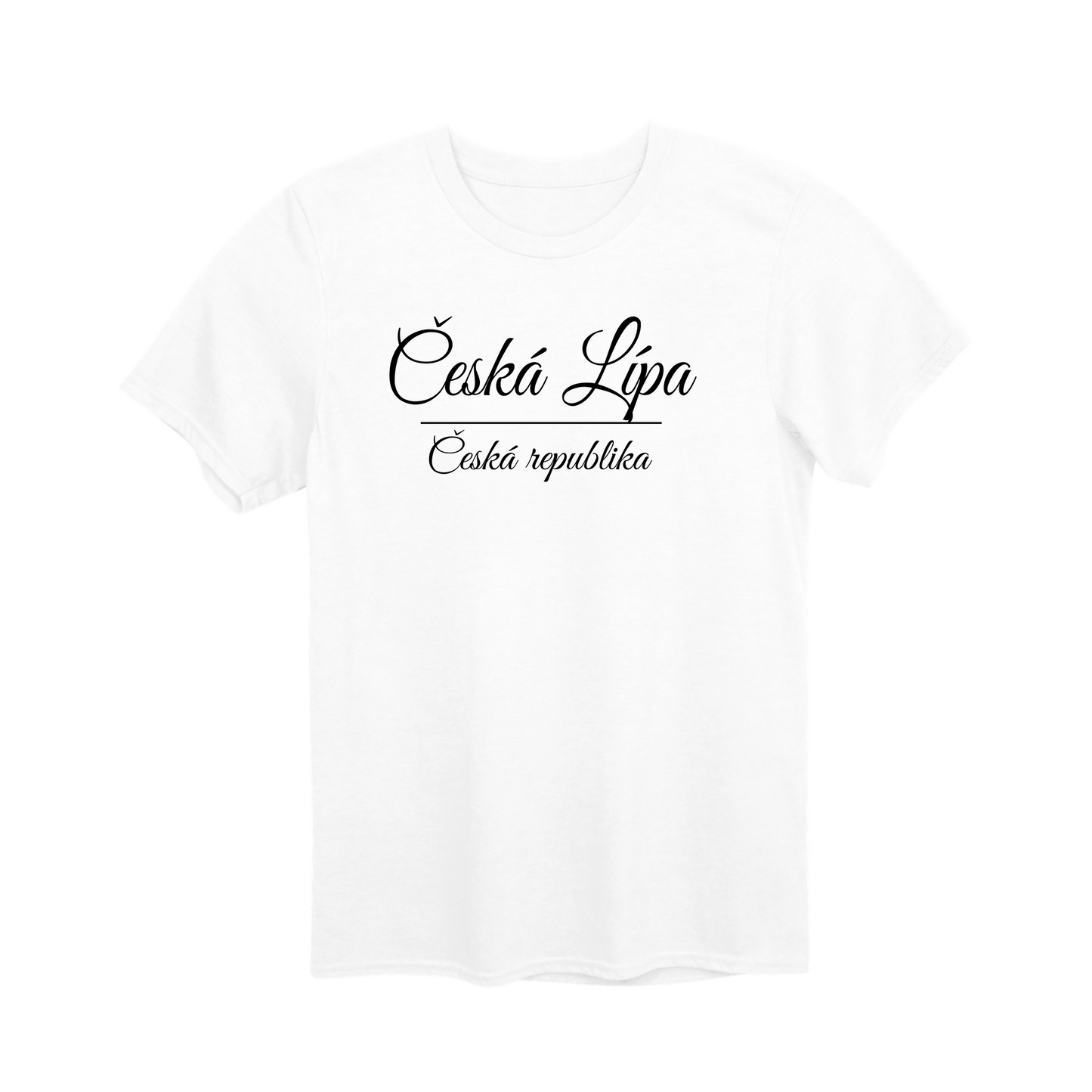 Česká Lípa město, černé krasopis unisex tričko | PandaTees