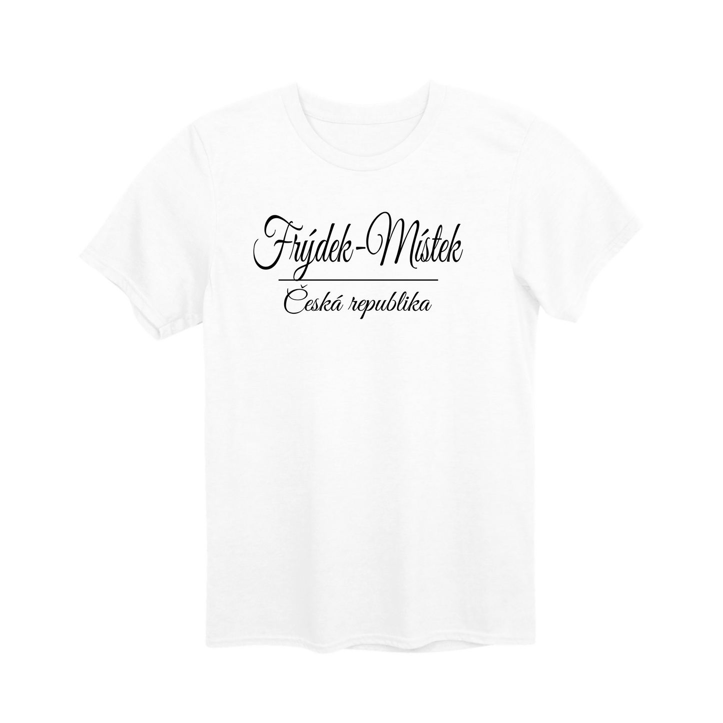 Frýdek-Místek město, černé krasopis unisex tričko | PandaTees