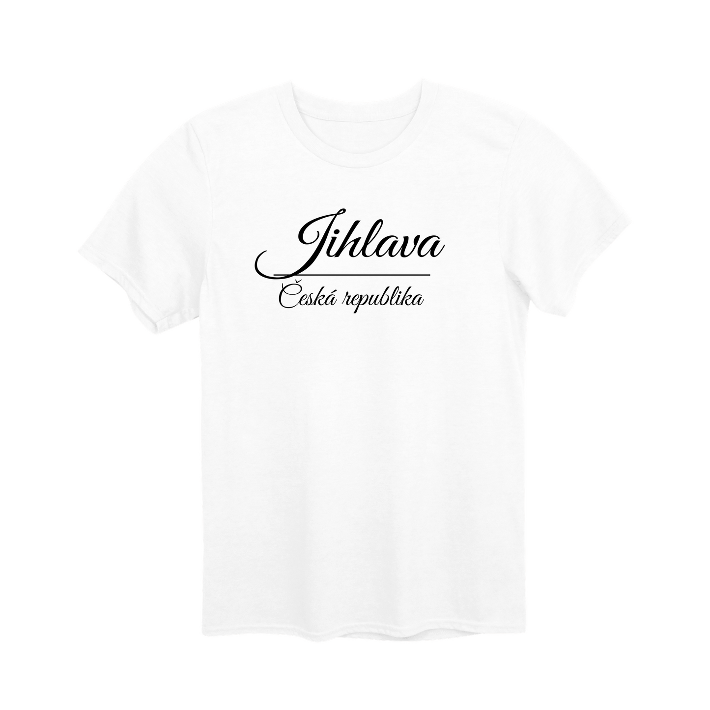 Jihlava město, černé krasopis unisex tričko | PandaTees