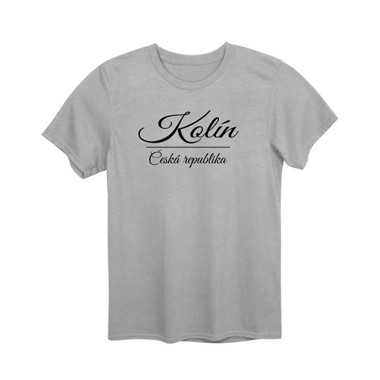 Kolín město, černé krasopis unisex tričko | PandaTees