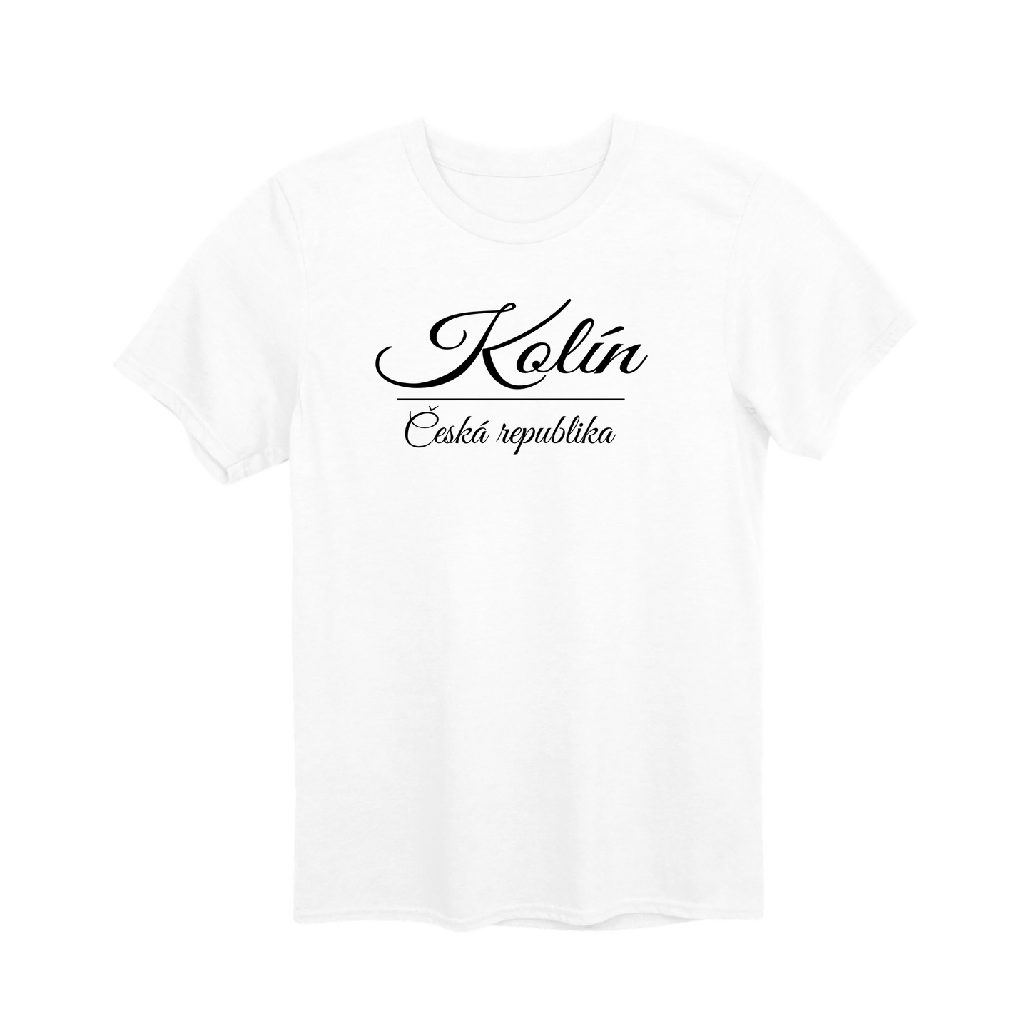 Kolín město, černé krasopis unisex tričko | PandaTees