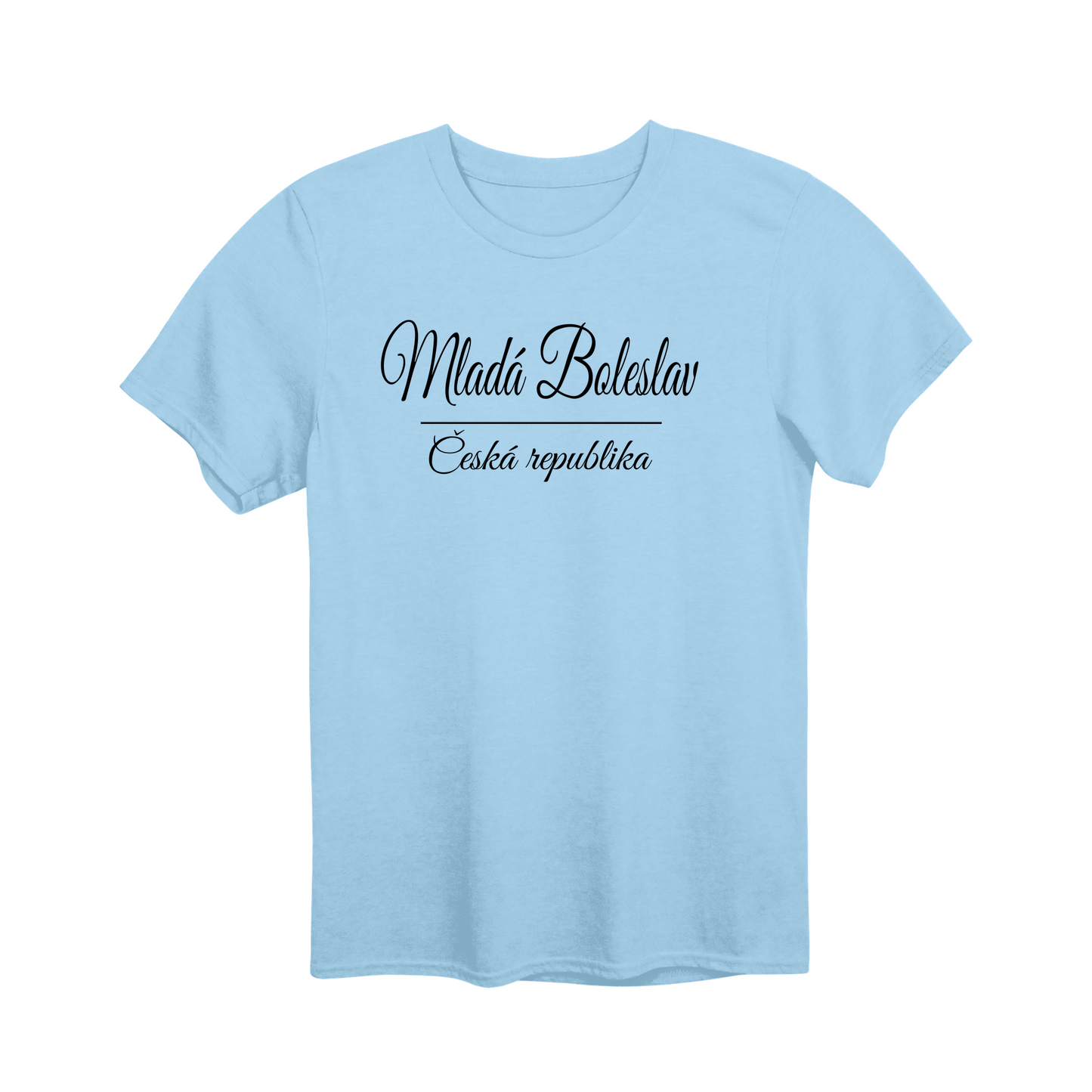 Mladá Boleslav město, černé krasopis unisex tričko | PandaTees