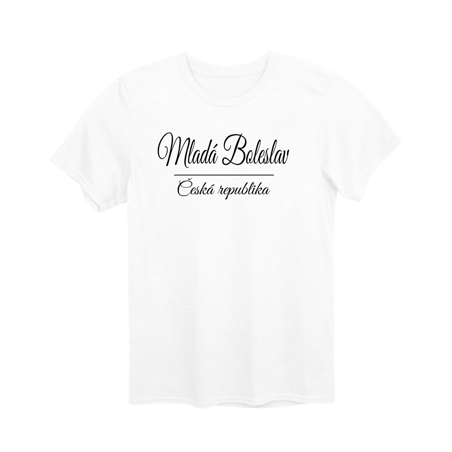 Mladá Boleslav město, černé krasopis unisex tričko | PandaTees