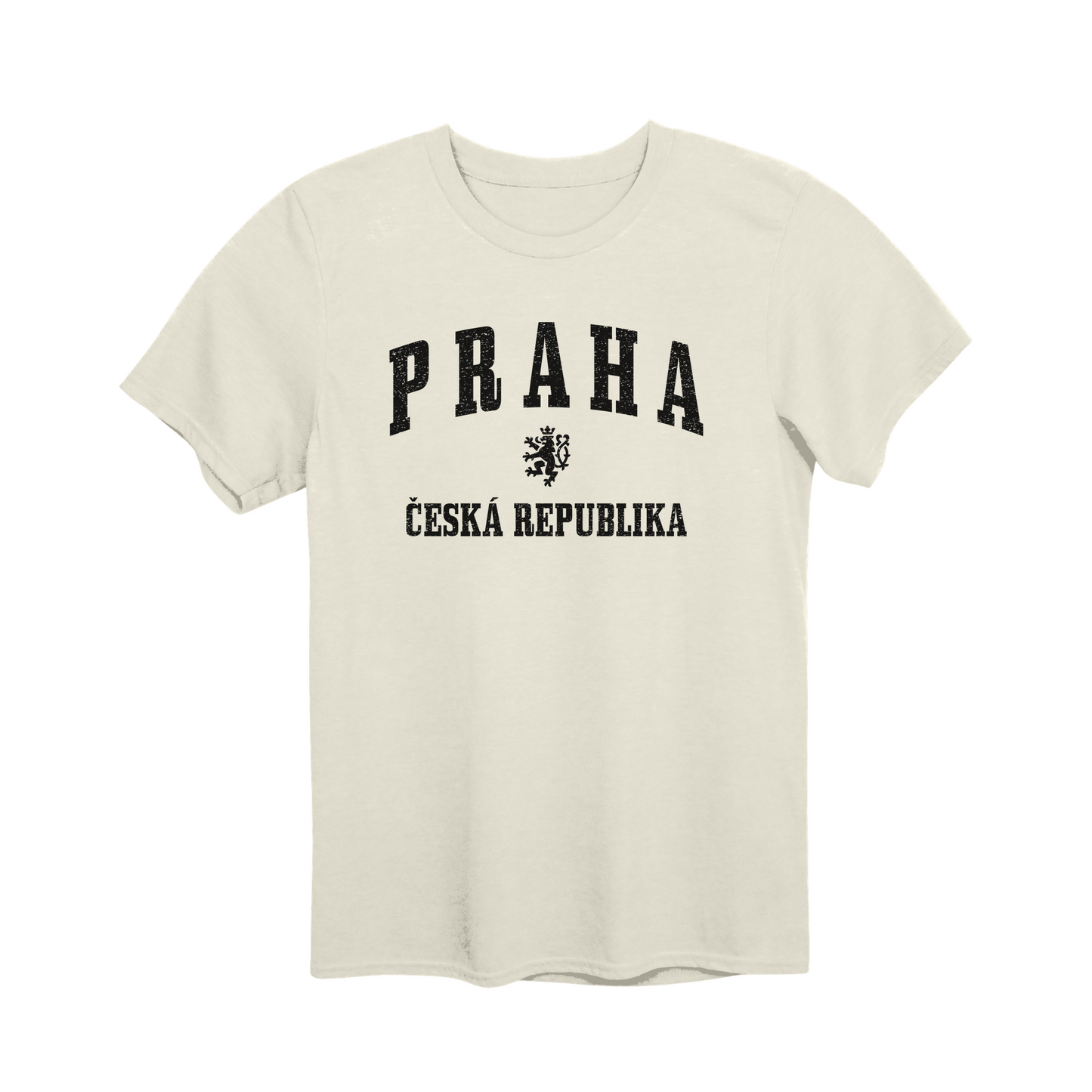 Praha město, černé klasicky založený unisex tričko | PandaTees