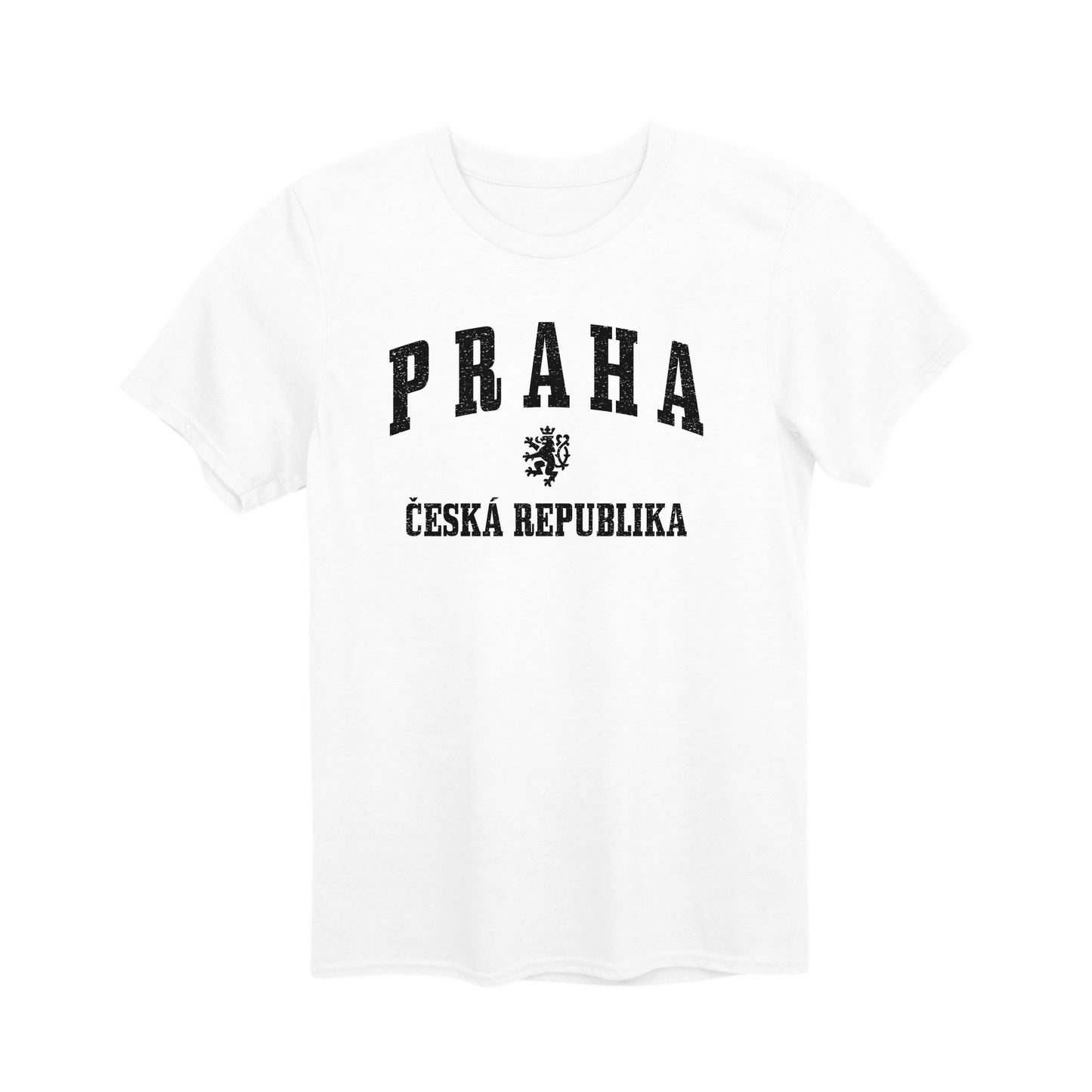 Praha město, černé klasicky založený unisex tričko | PandaTees