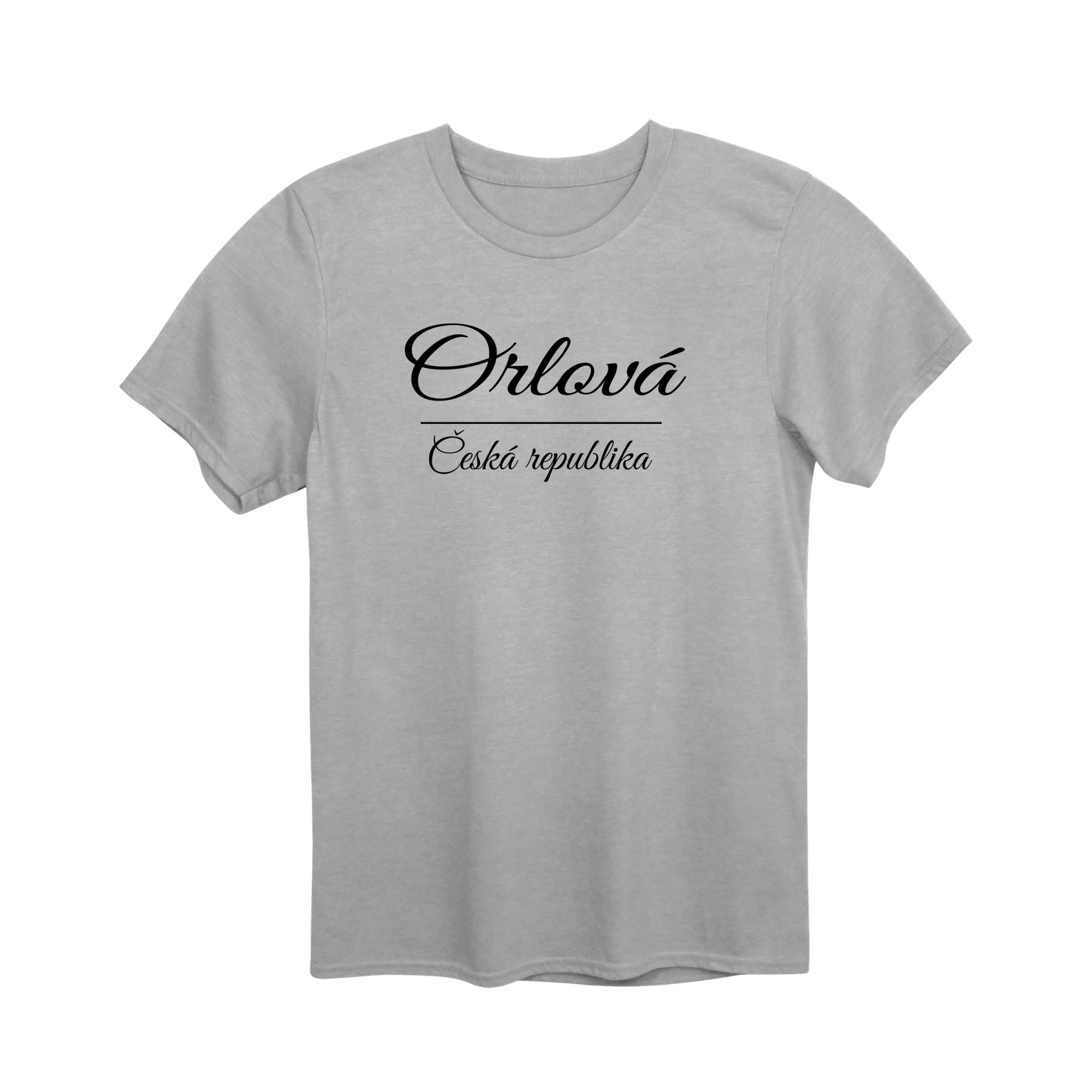 Orlová město, černé krasopis unisex tričko | PandaTees