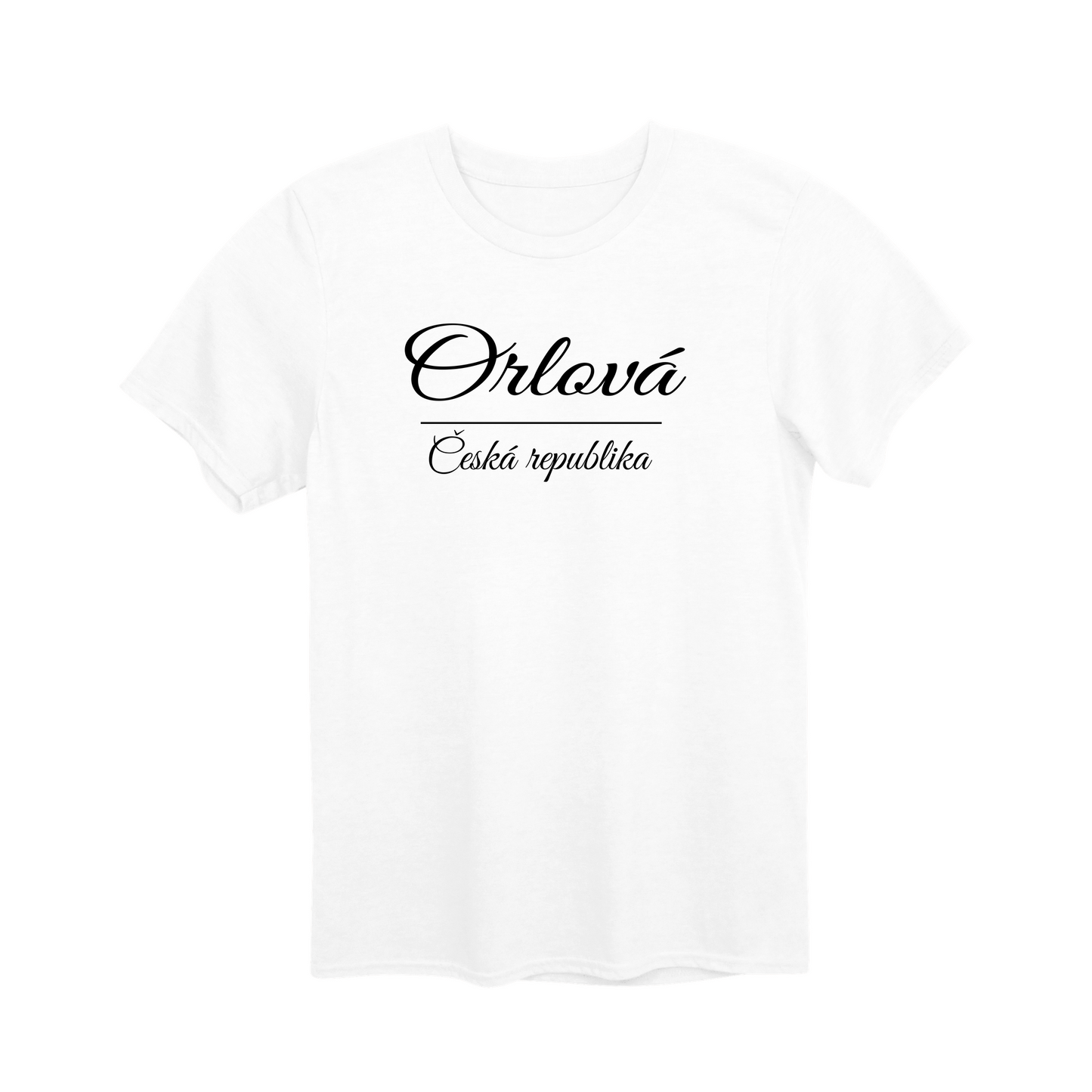 Orlová město, černé krasopis unisex tričko | PandaTees