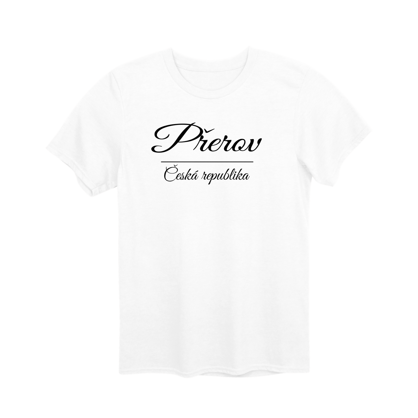 Přerov město, černé krasopis unisex tričko | PandaTees