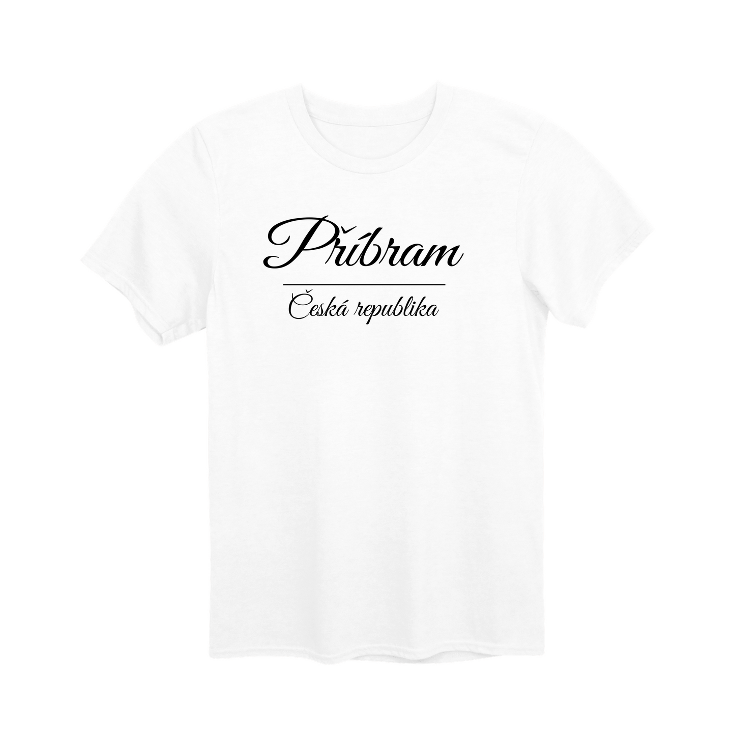 Příbram město, černé krasopis unisex tričko | PandaTees