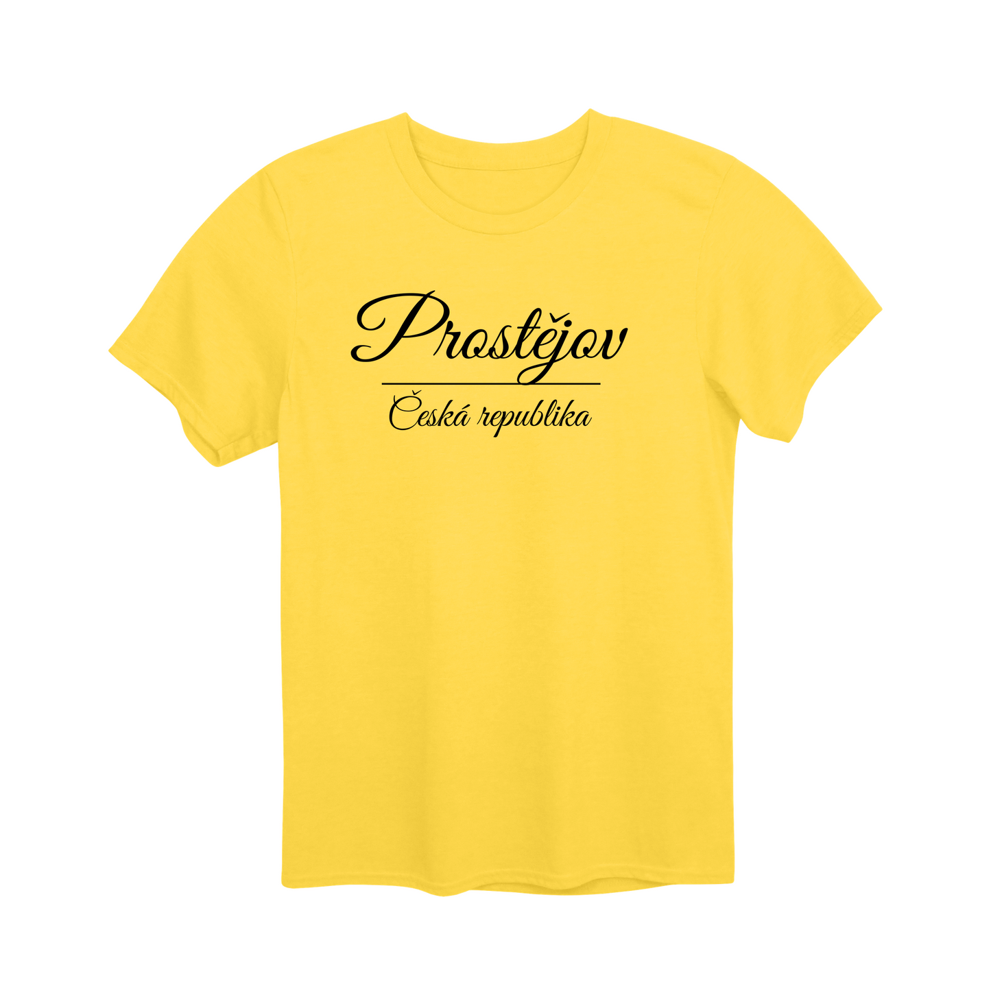 Prostějov město, černé krasopis unisex tričko | PandaTees