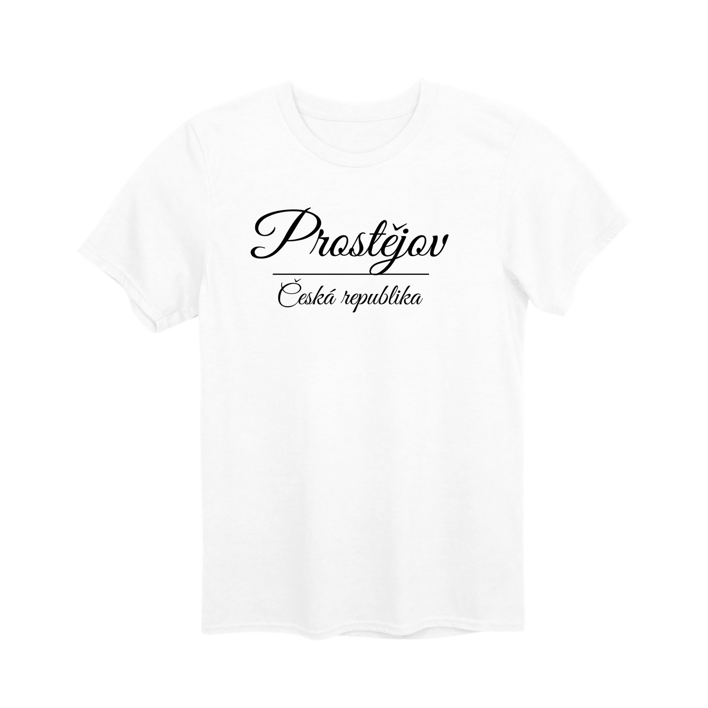 Prostějov město, černé krasopis unisex tričko | PandaTees