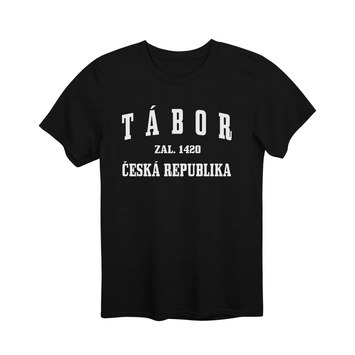 Tábor město, bílé klasicky založený unisex tričko | PandaTees