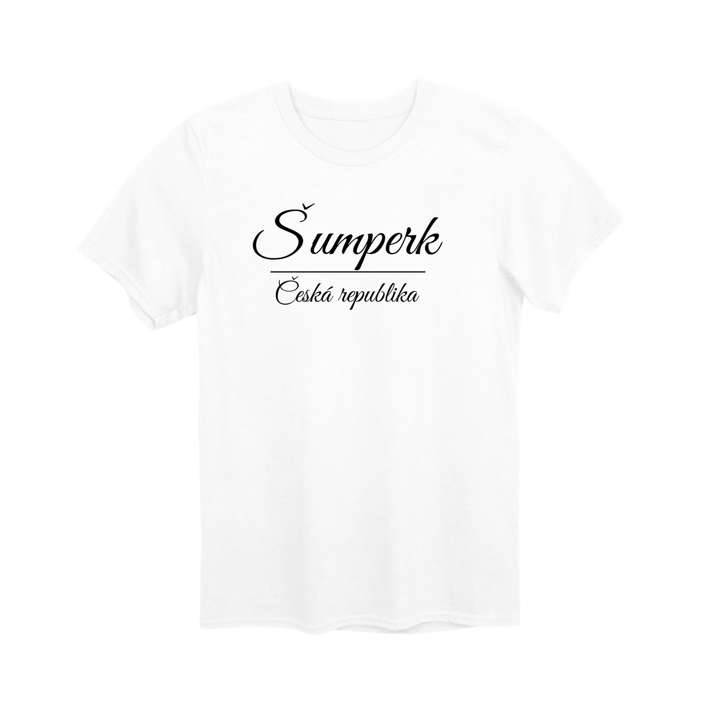 Šumperk město, černé krasopis unisex tričko | PandaTees