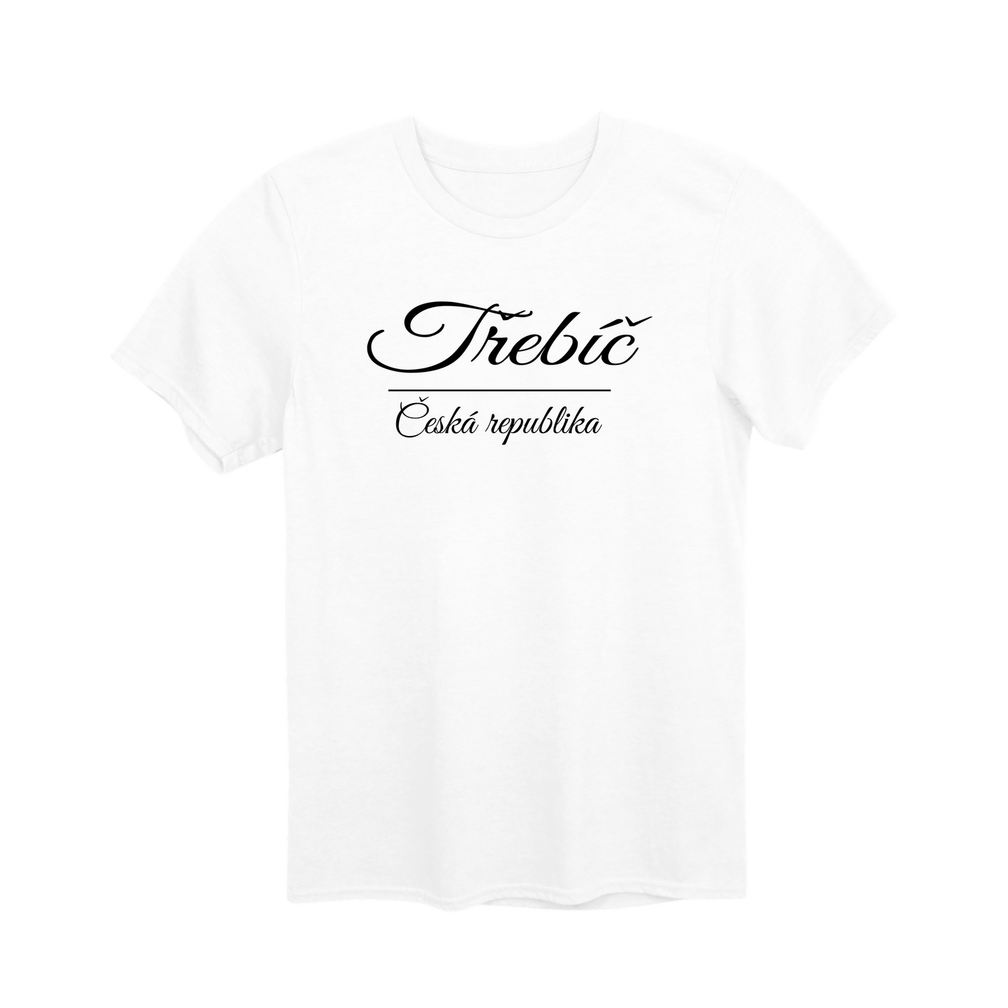 Třebíč město, černé krasopis unisex tričko | PandaTees