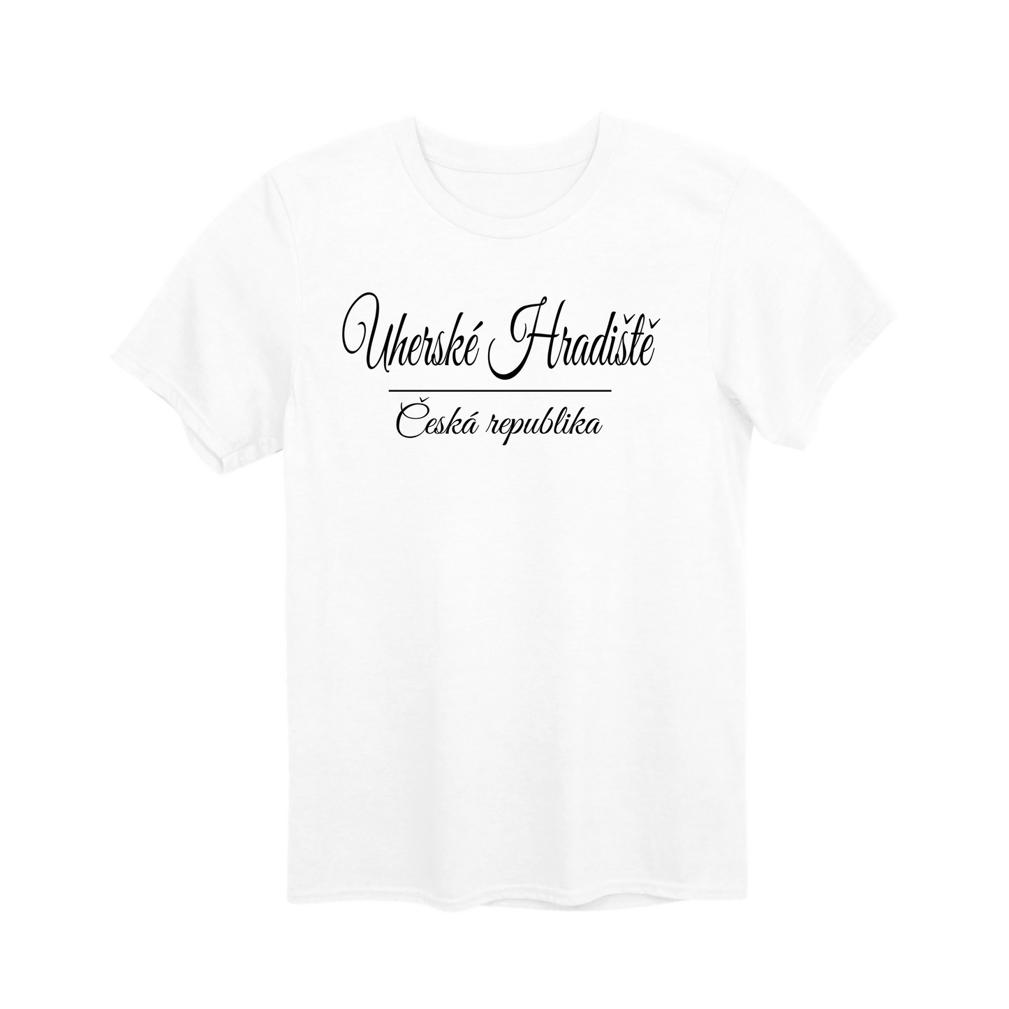 Uherské Hradiště město, černé krasopis unisex tričko | PandaTees