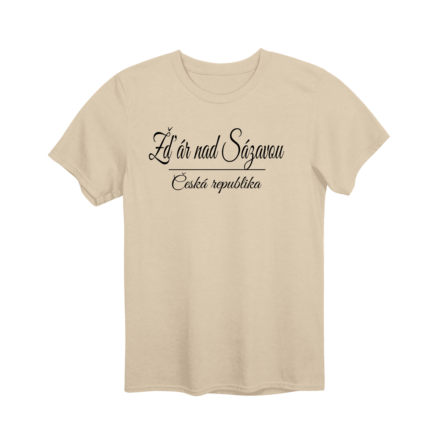 Žďár nad Sázavou město, černé krasopis unisex tričko | PandaTees