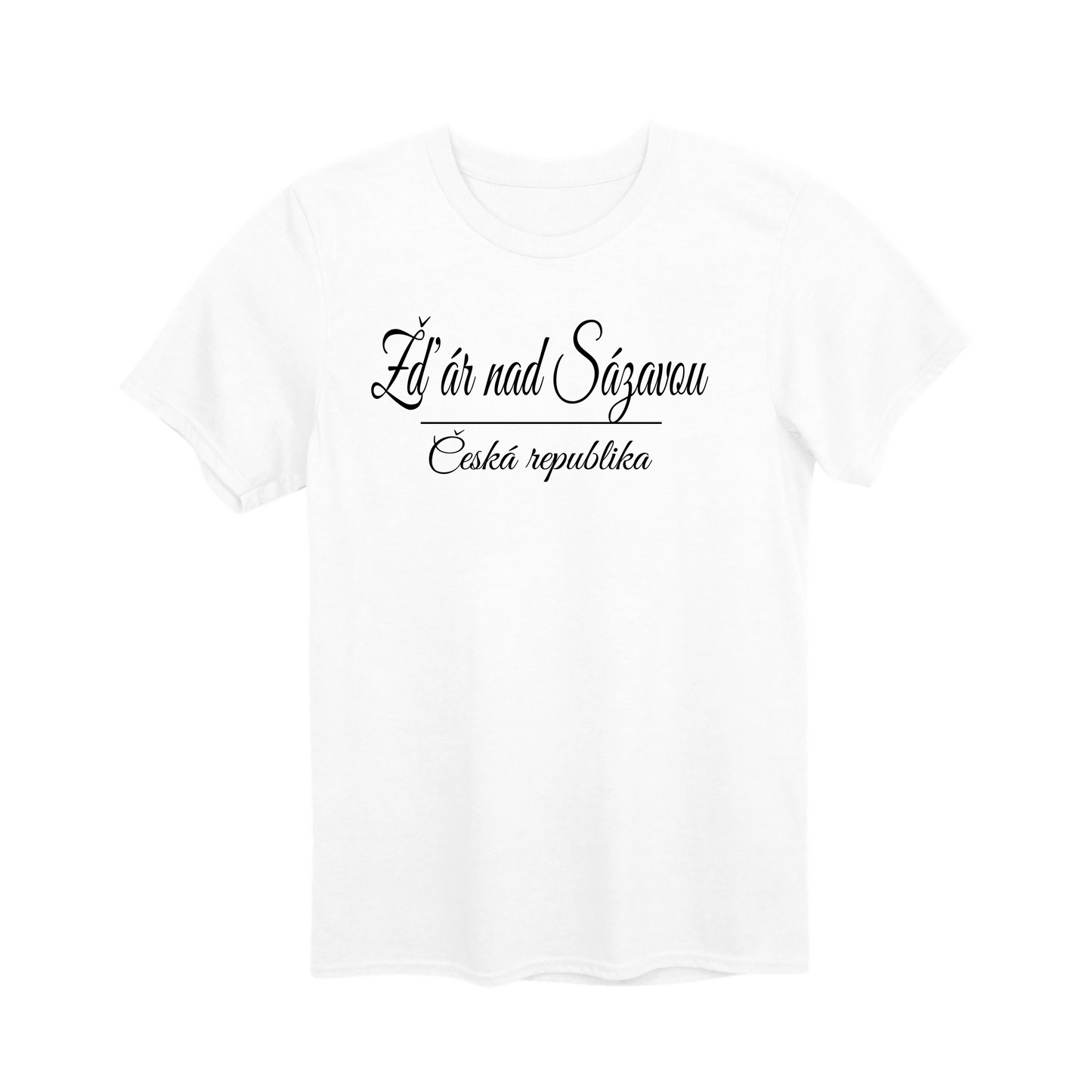 Žďár nad Sázavou město, černé krasopis unisex tričko | PandaTees