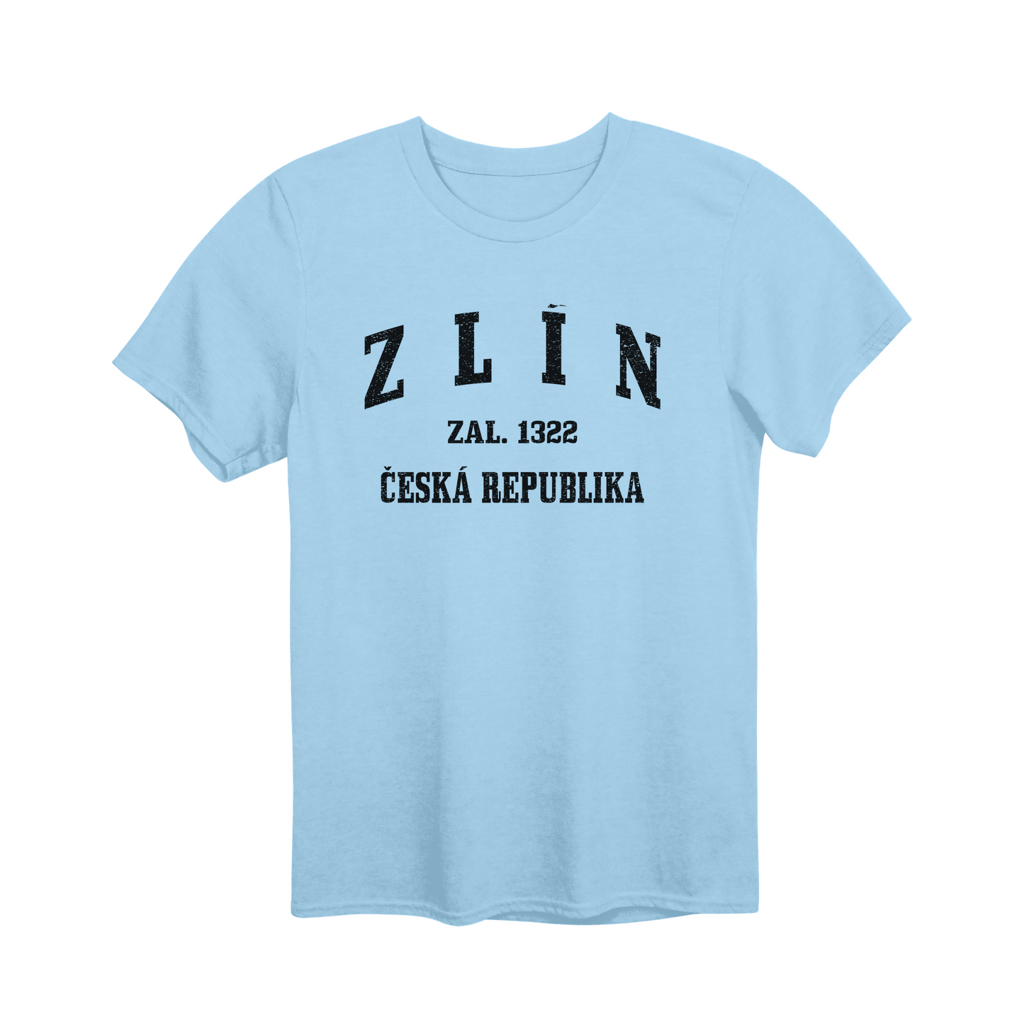 Zlín město, černé klasicky založený unisex tričko | PandaTees