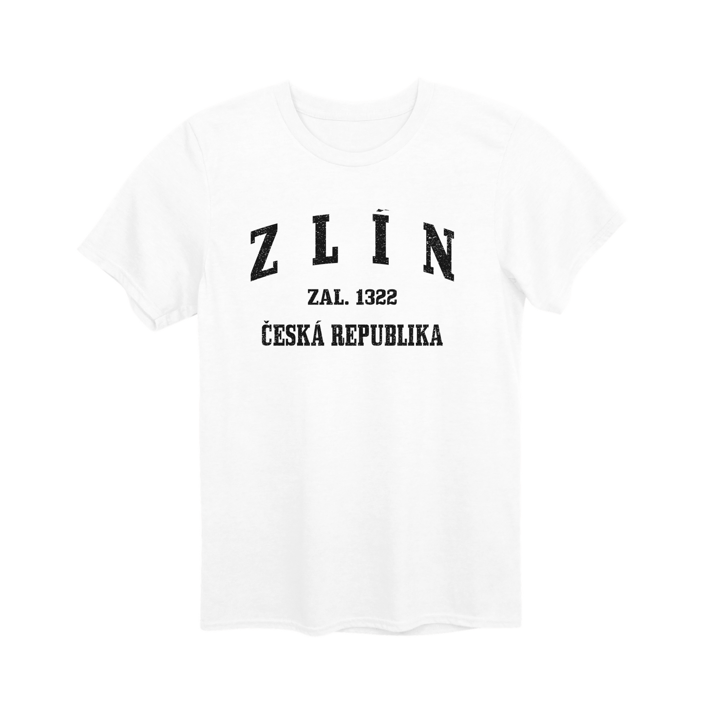 Zlín město, černé klasicky založený unisex tričko | PandaTees