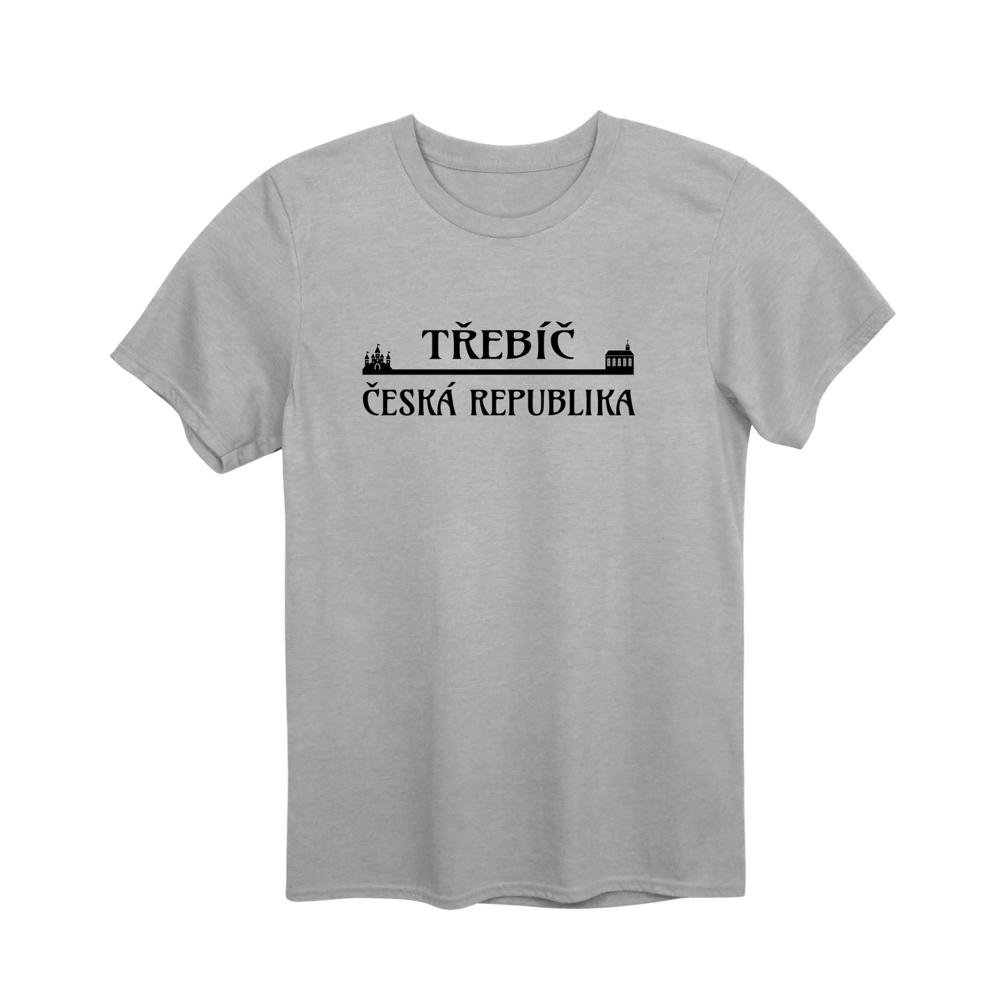 Třebíč město, černé most unisex tričko | PandaTees