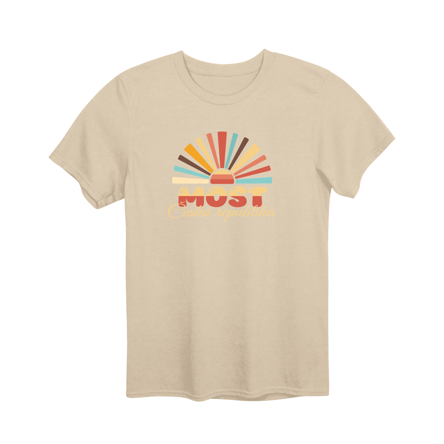 Most město, vintage západ slunce unisex tričko | PandaTees