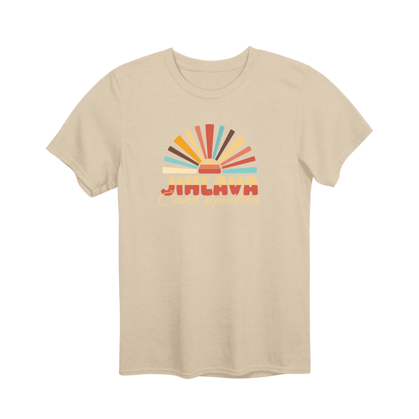 Jihlava město, vintage západ slunce unisex tričko | PandaTees