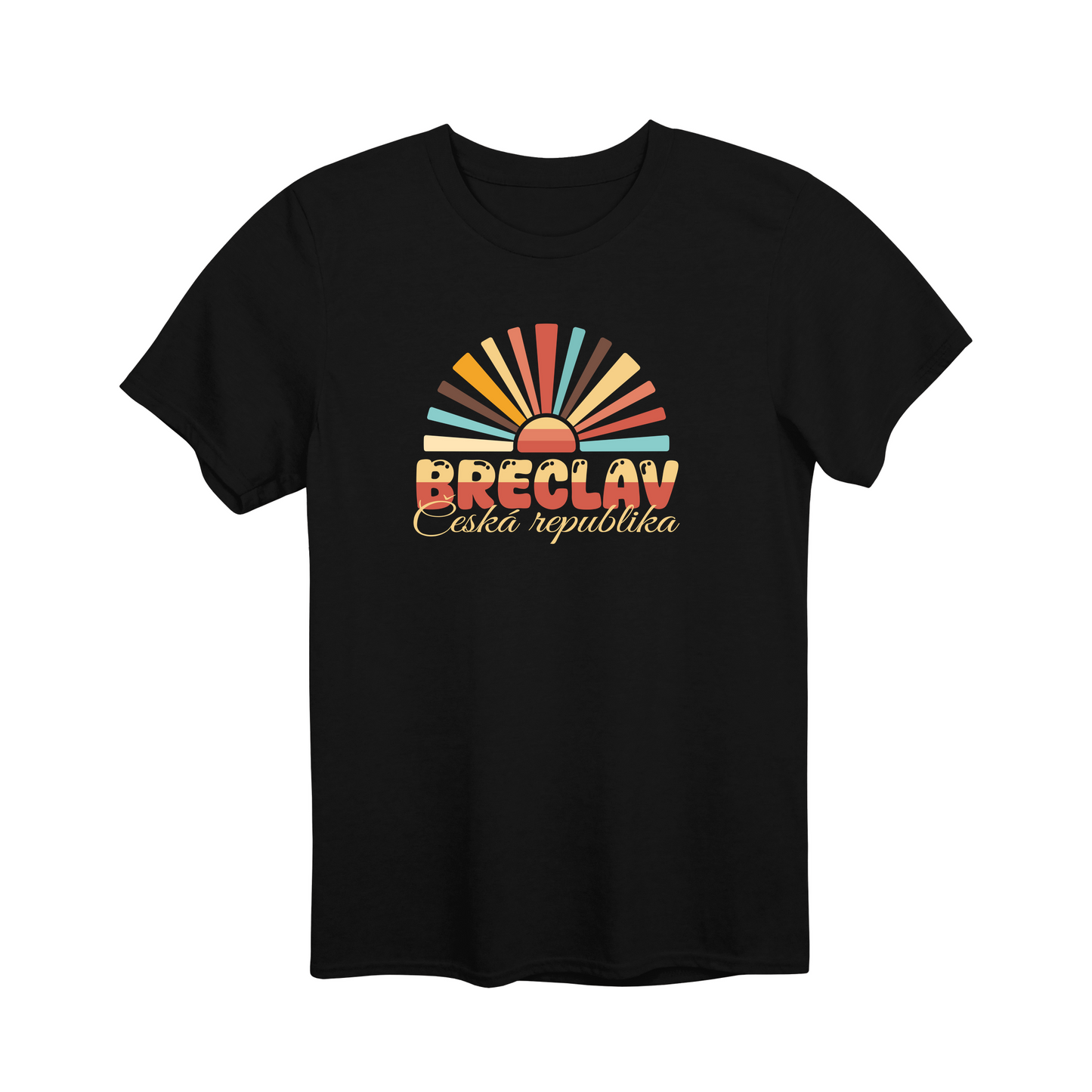 Břeclav město, vintage západ slunce unisex tričko | PandaTees