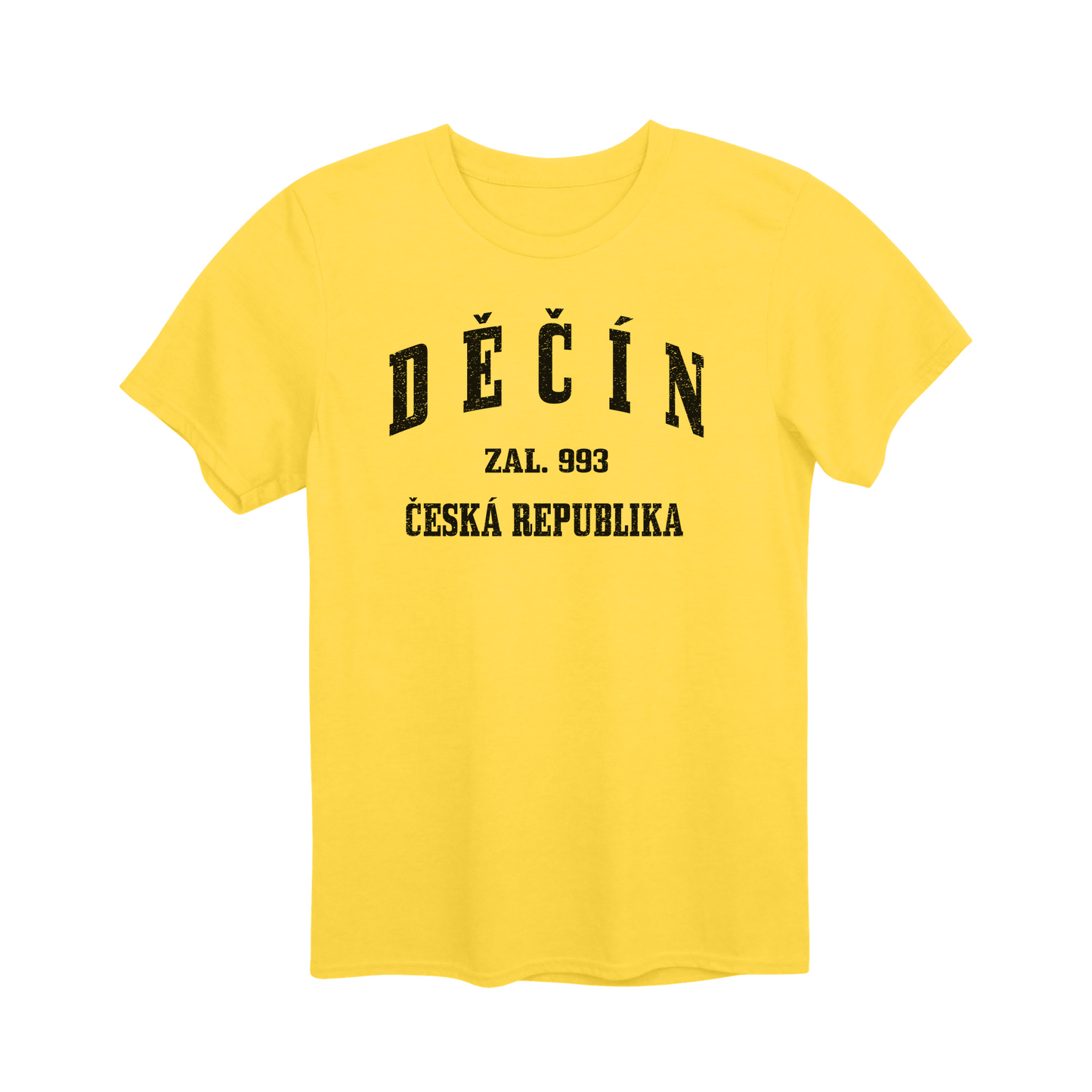 Děčín město, černé klasicky založený unisex tričko | PandaTees