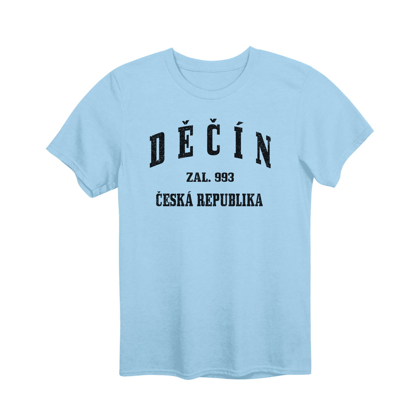 Děčín město, černé klasicky založený unisex tričko | PandaTees