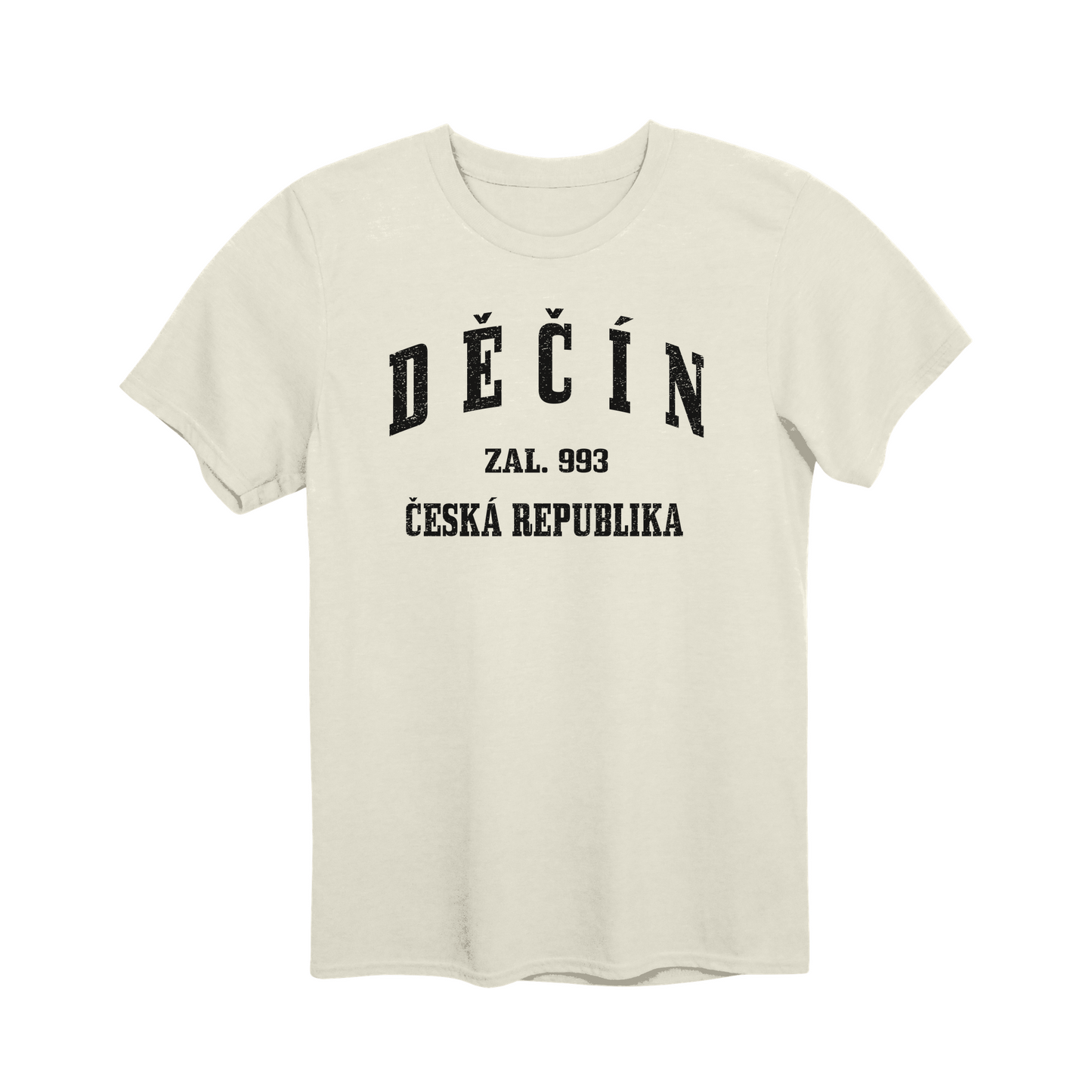 Děčín město, černé klasicky založený unisex tričko | PandaTees