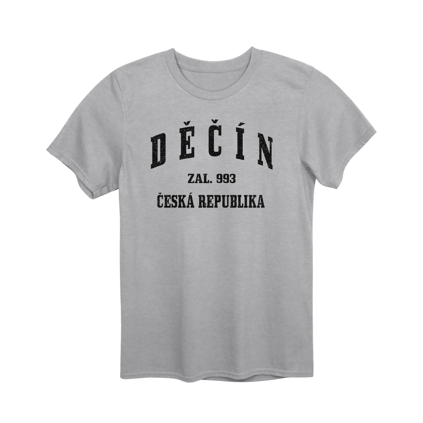 Děčín město, černé klasicky založený unisex tričko | PandaTees