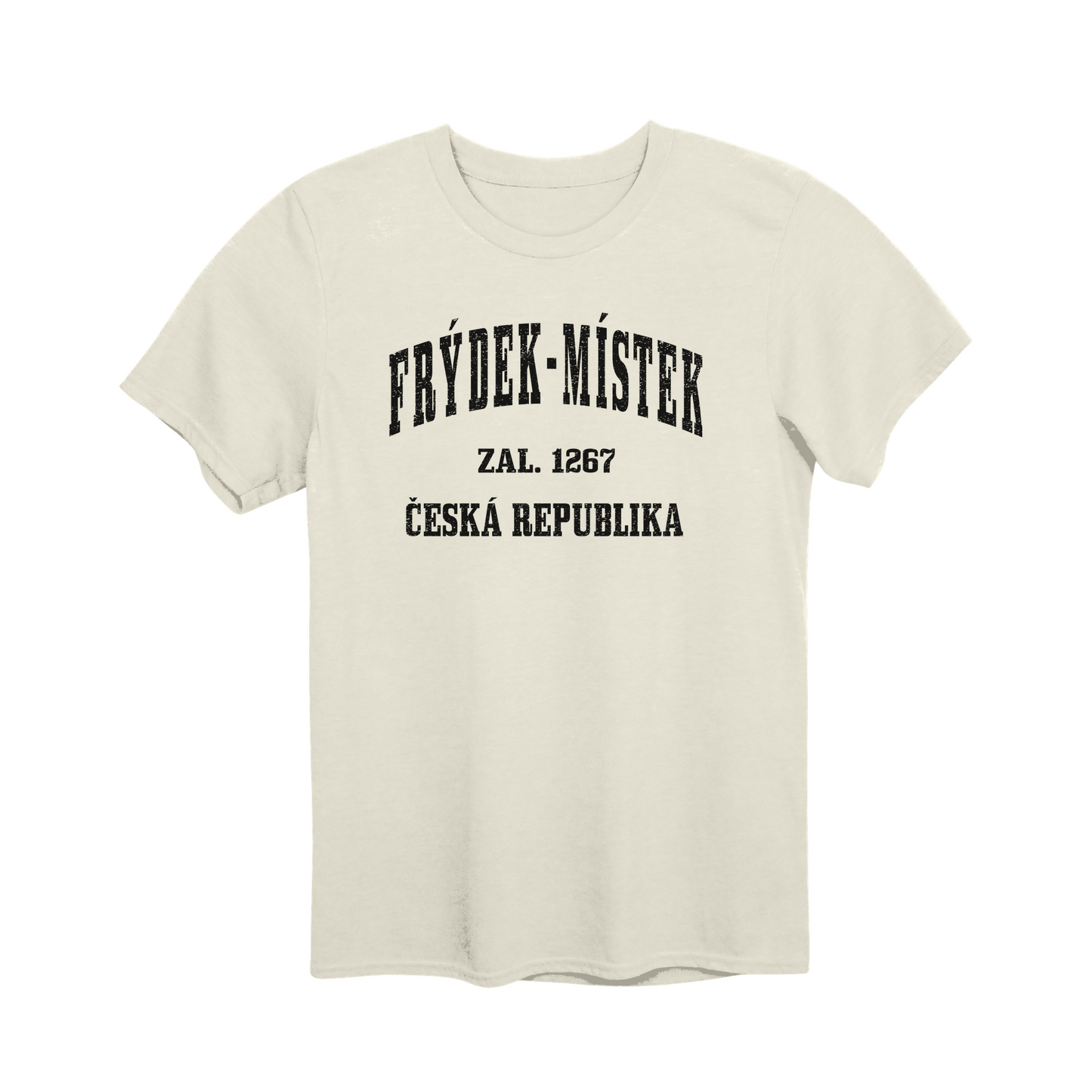 Frýdek-Místek město, černé klasicky založený unisex tričko | PandaTees